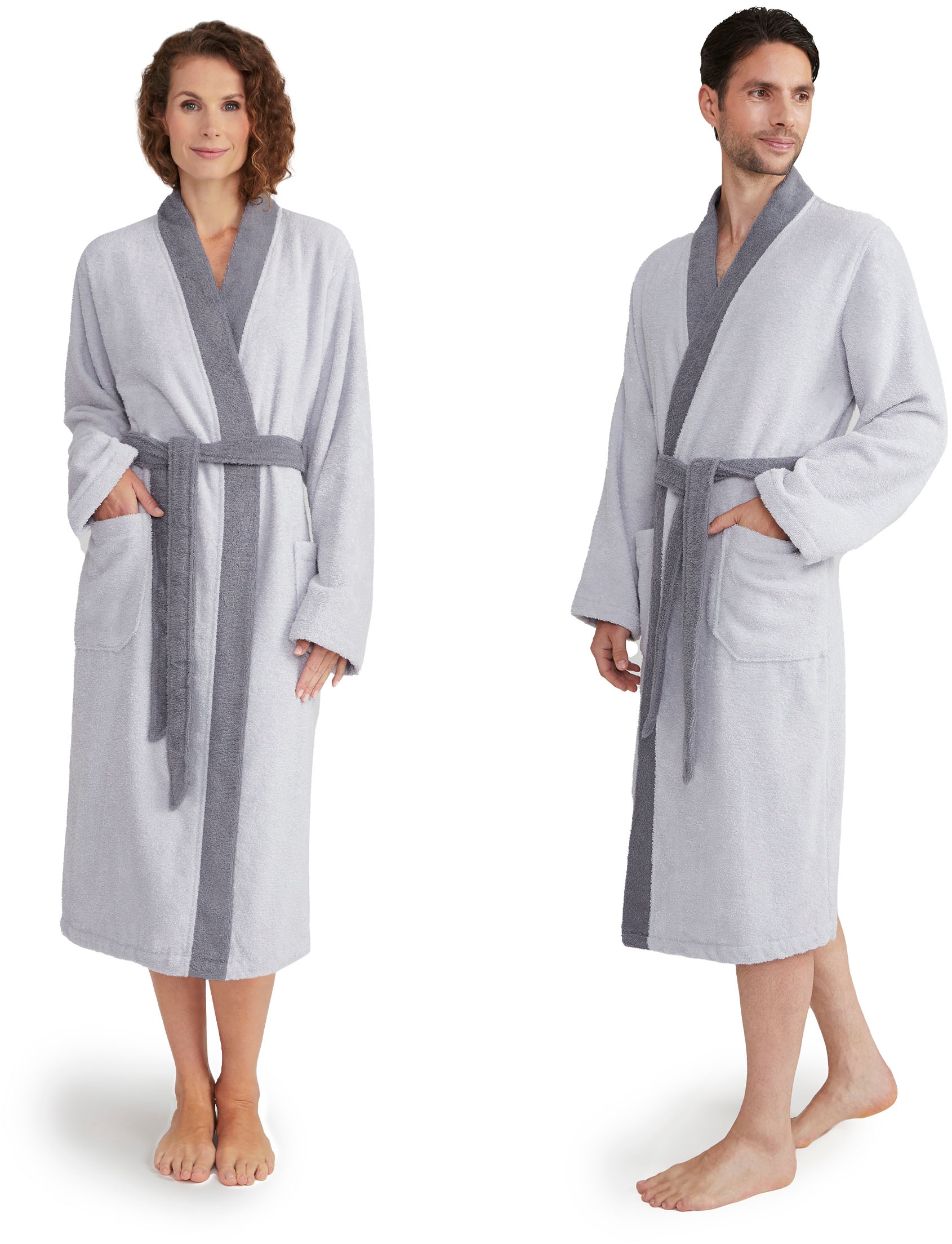 Möve Unisex-Bademantel "Superwuschel Kimono mit Blende", (1 St.), ideal für günstig online kaufen