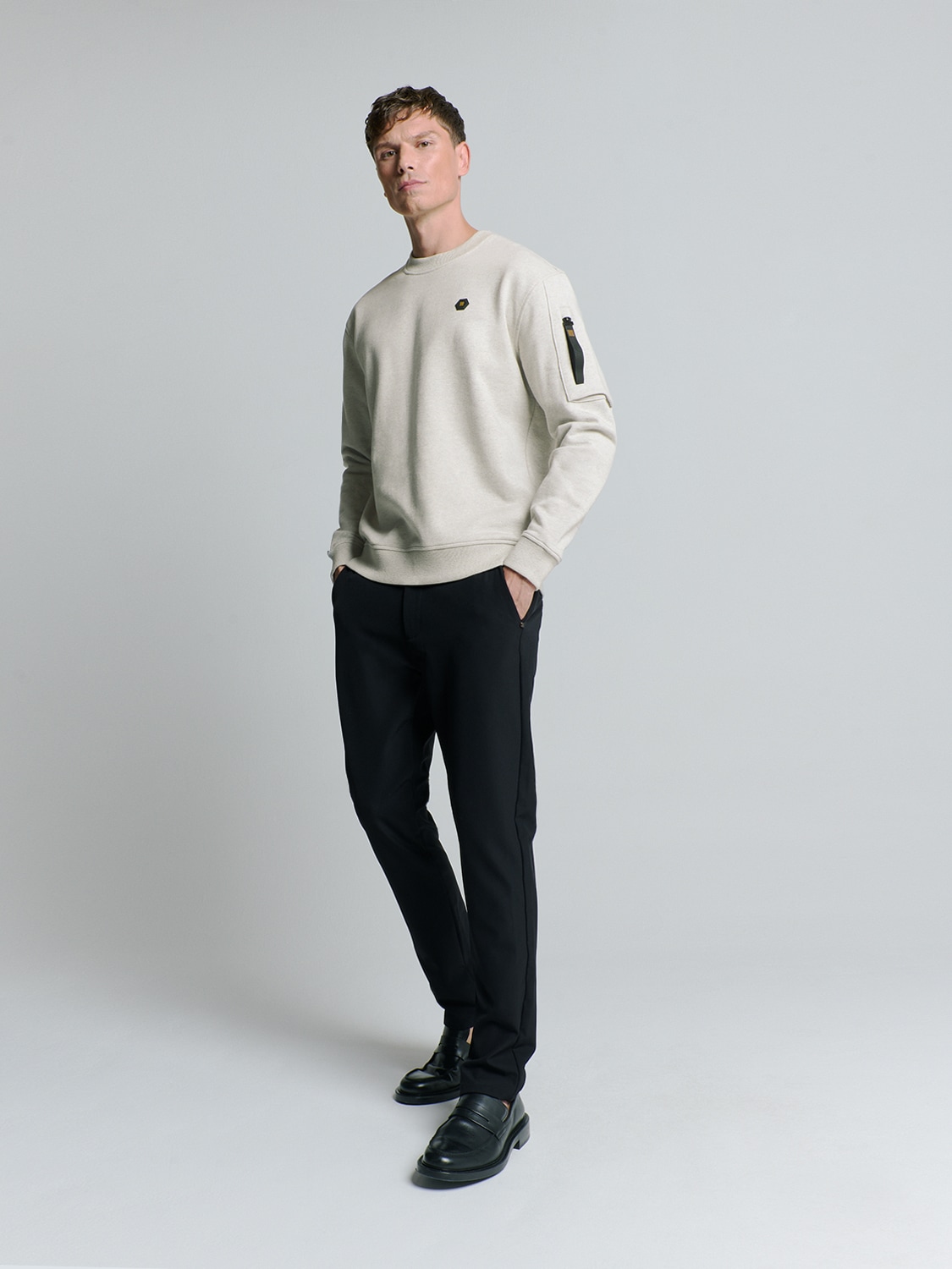 NO EXCESS Sweater »No Excess Rundhalspullover Sweater Crewneck Melange«