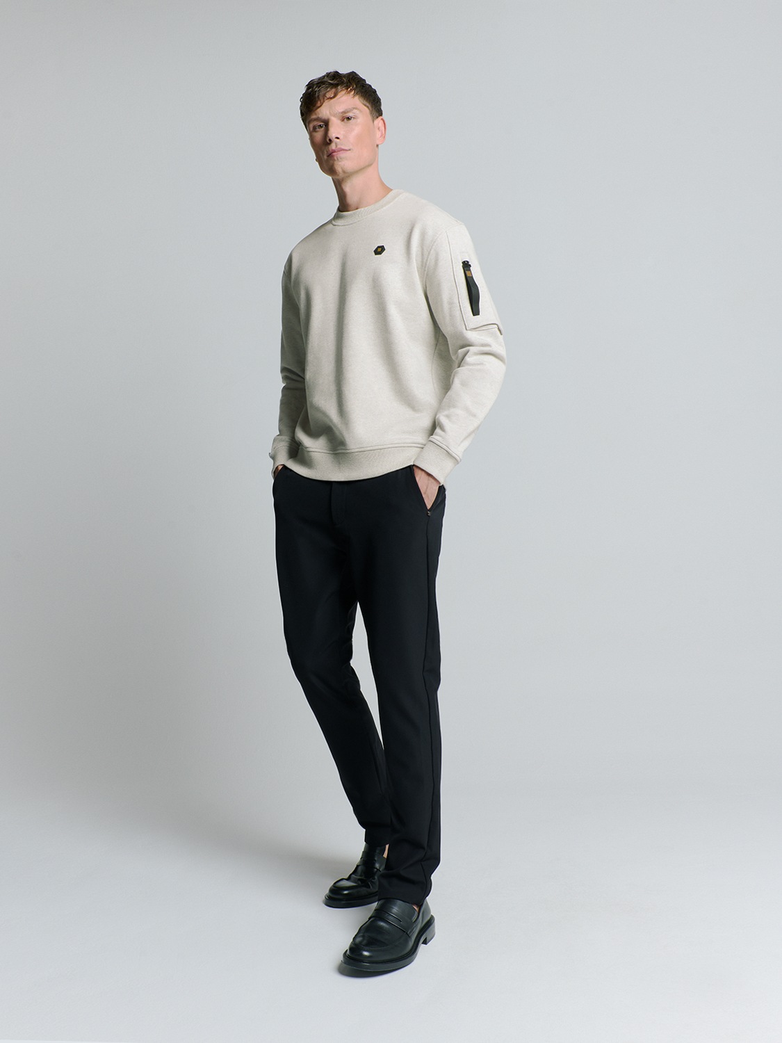 Thumbnail - NO EXCESS Sweater "No Excess Rundhalspullover Sweater Crewneck Melange"