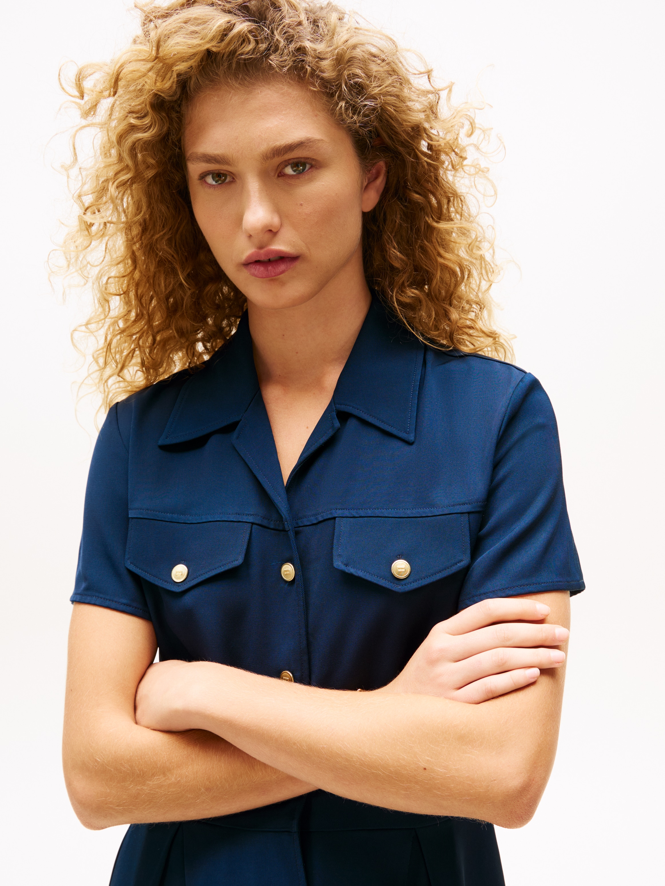 Tommy Hilfiger Hemdblusenkleid »VIS TWILL S/S F&F MINI DRESS«