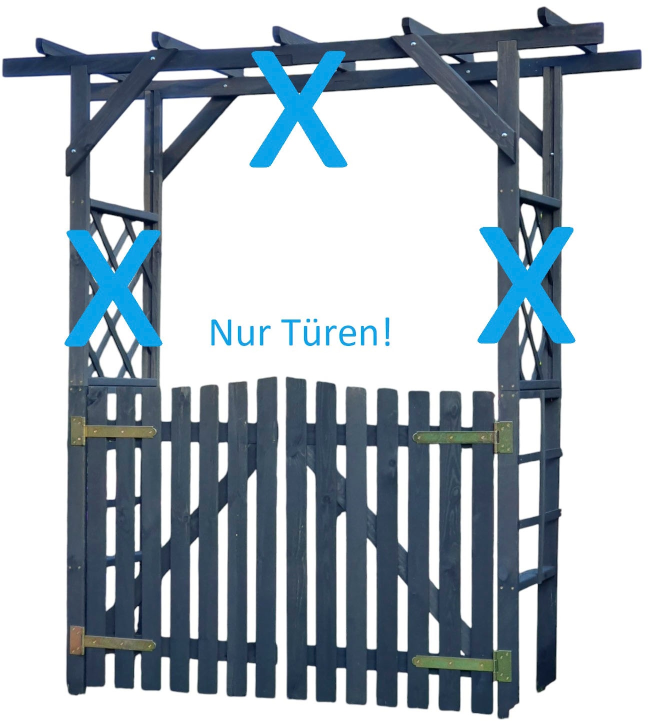 promadino Gartentor "Türen für die Pergola Ben" Material: Kiefer massiv, imprägniert. Maße: B129xH100cm