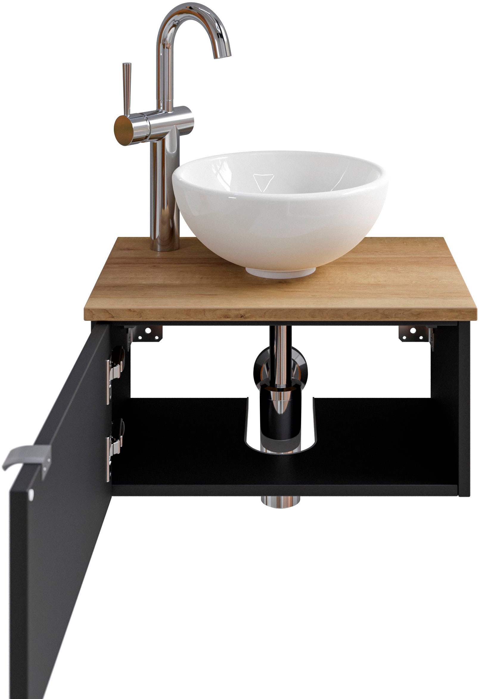 Saphir Badmöbel-Set »Serie 6915«, (4 St.), Gäste-Bad, 51 cm breit, mit LED-Spiegel und 1 Tür