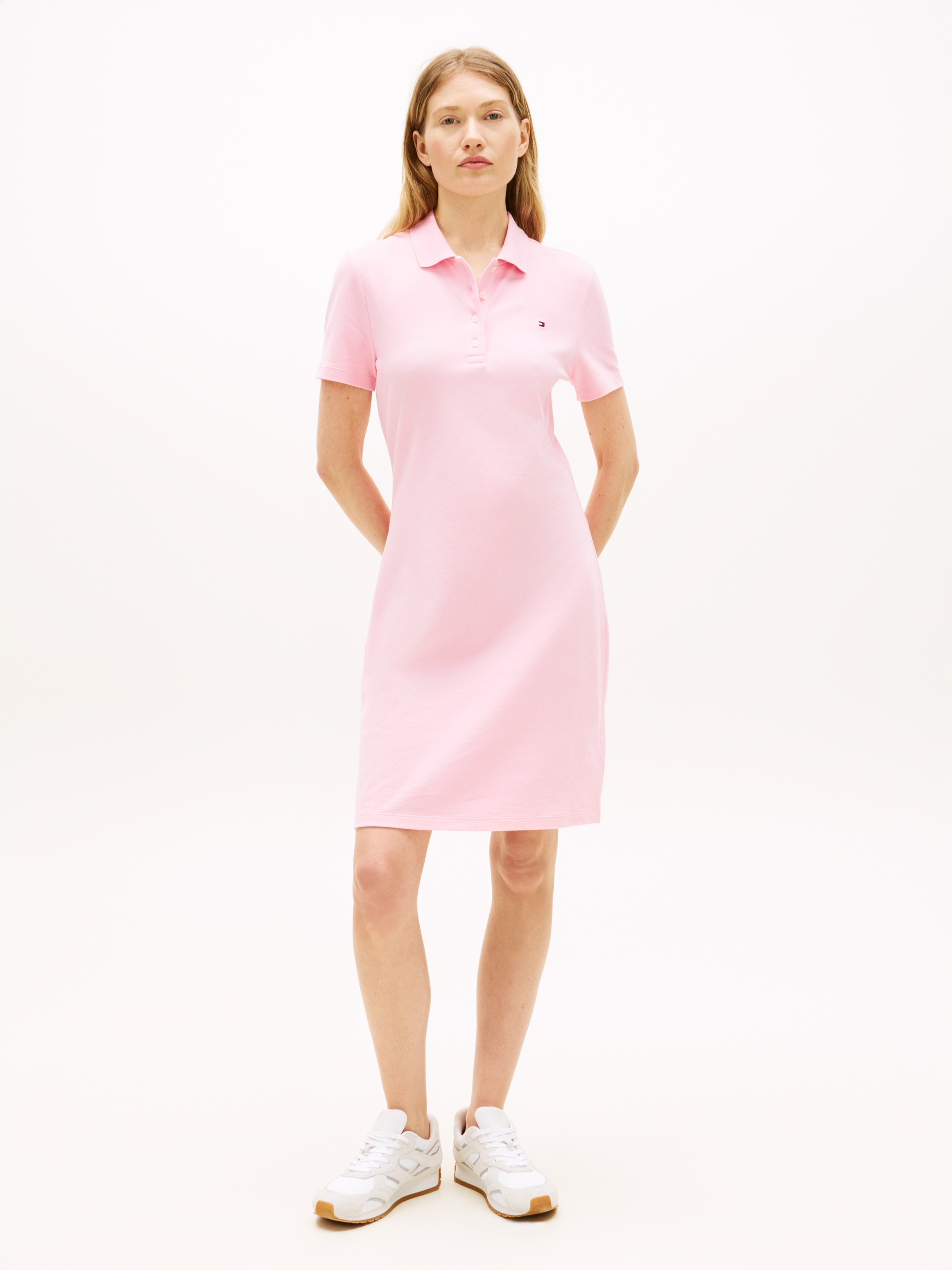 Tommy Hilfiger Polokleid »SLIM PIQUE POLO DRESS SS« Ohne Tasche Baumwollmischung, slim fit