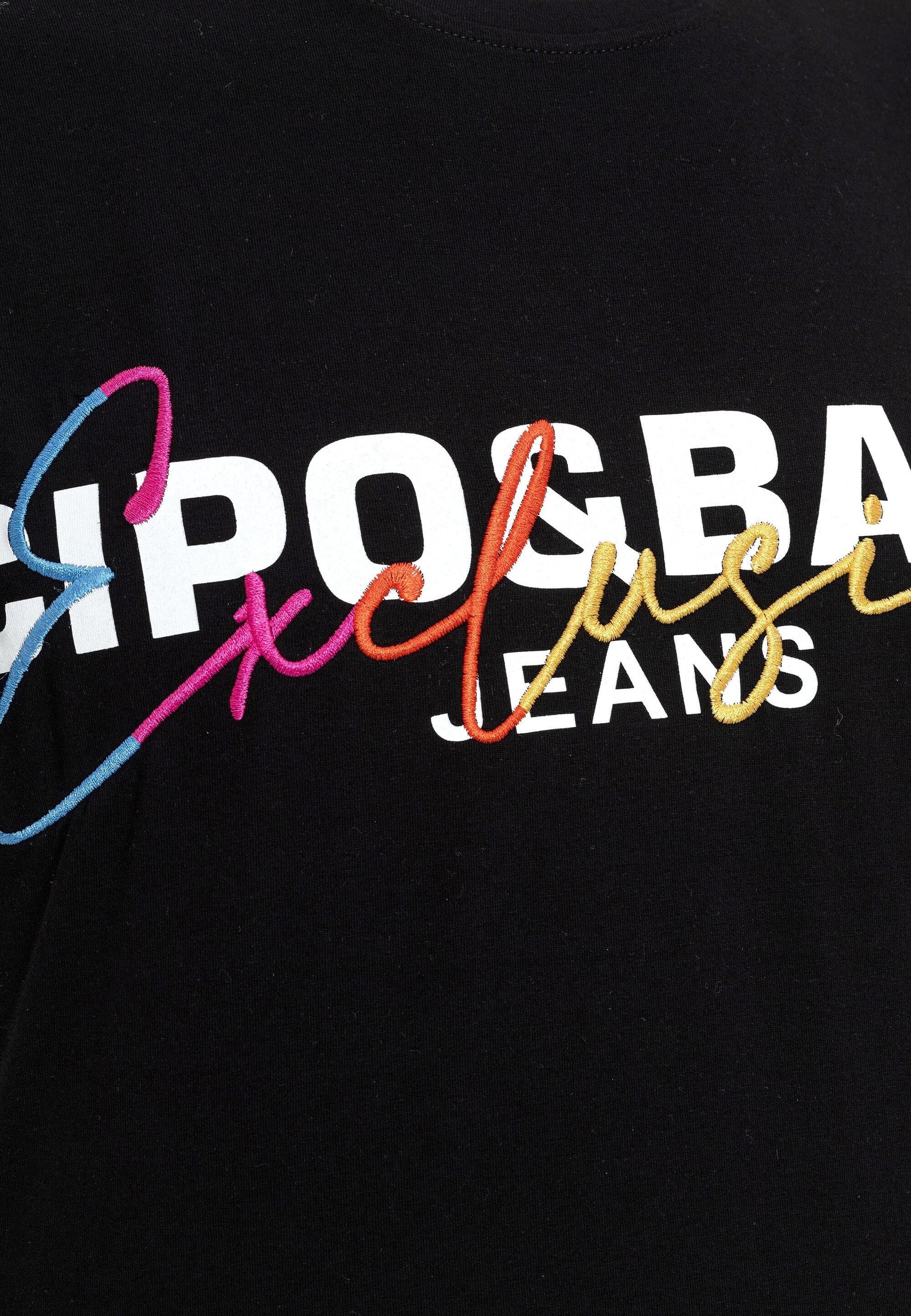 Cipo & Baxx T-Shirt »T-Shirt«, mit Rundhalsausschnitt
