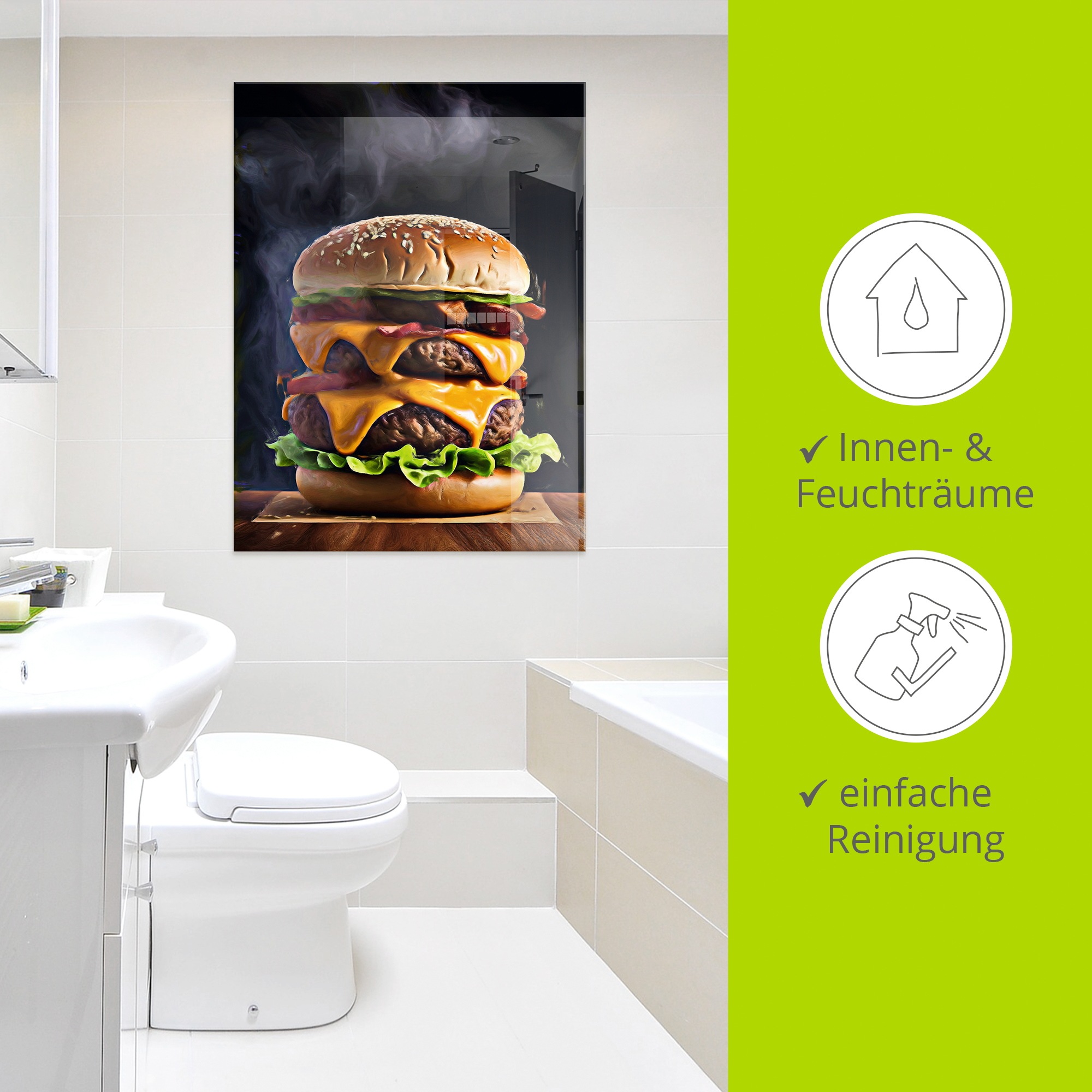 Artland Glasbild »Monster Burger« Speisen 1 Stk. tlg. in verschiedenen Größen