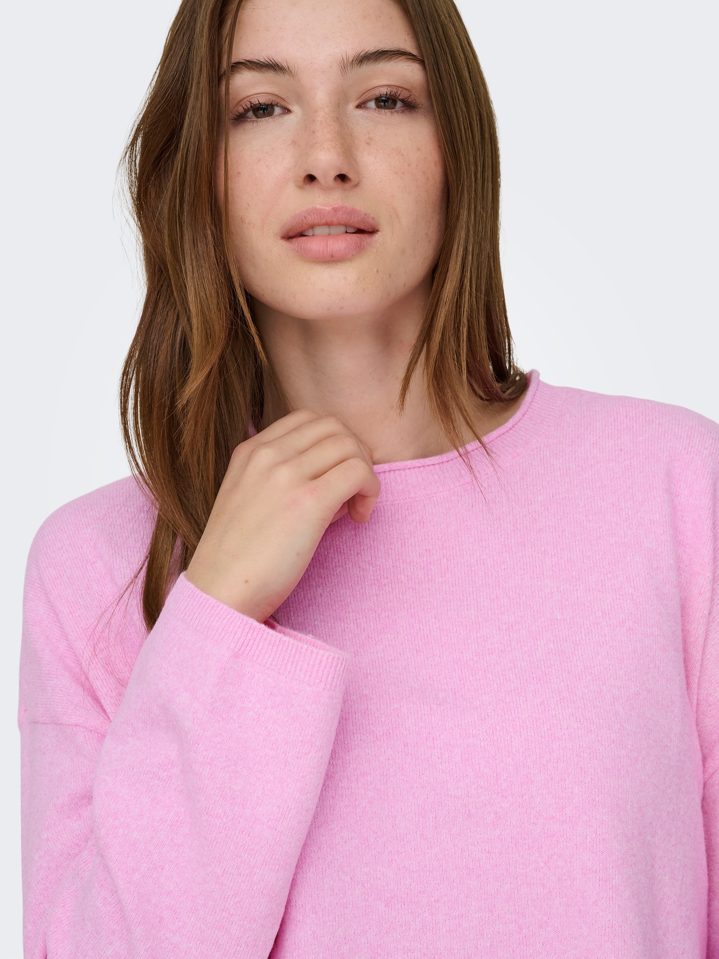 ONLY Strickpullover »ONLLOYAL AMALIO LIFE  LS O-NECK KNT NOOS« Materialmix