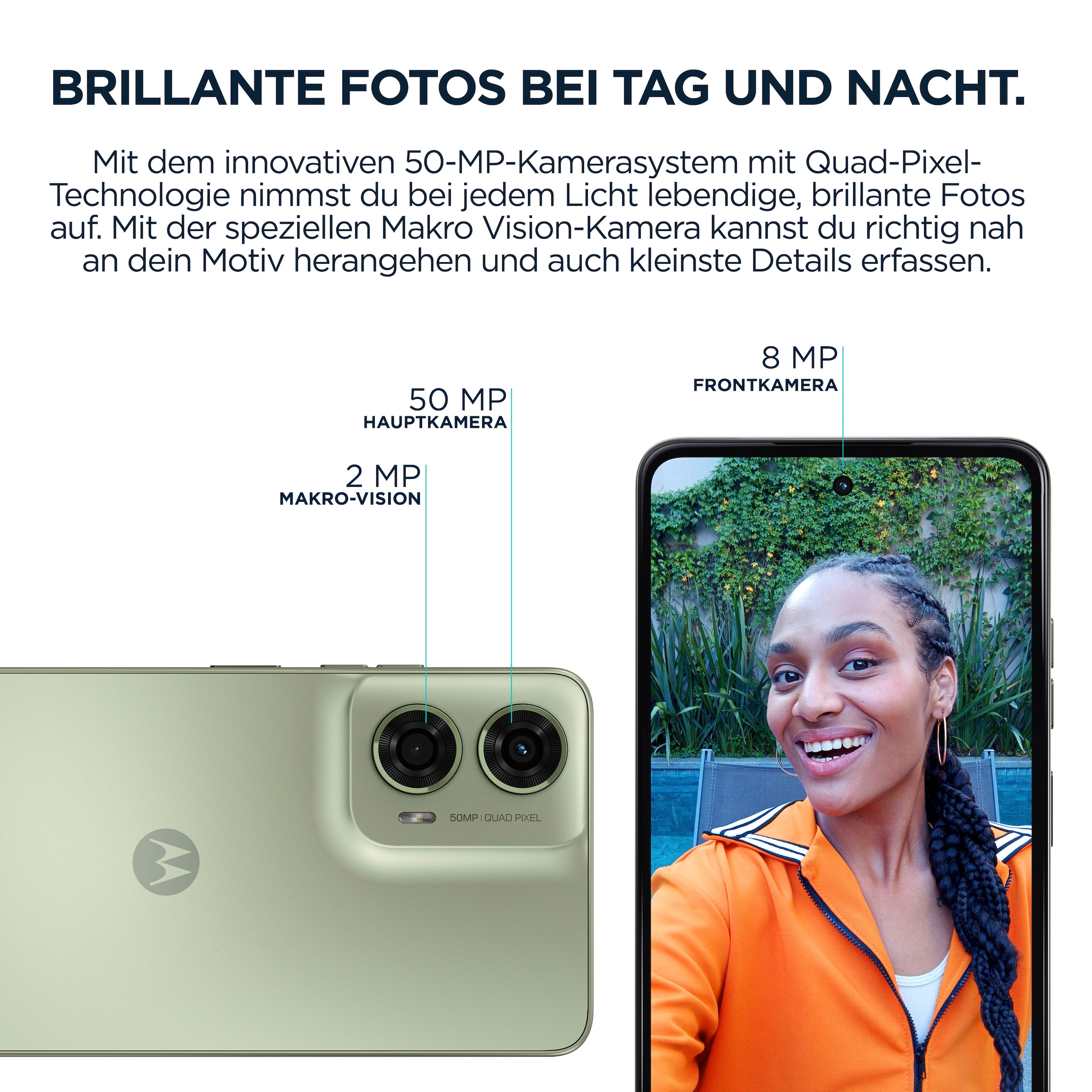 Motorola Smartphone »Moto G24«, Seafoam Green, 16,66 cm/6,56 Zoll, 128 GB Speicherplatz, 50 MP Kamera