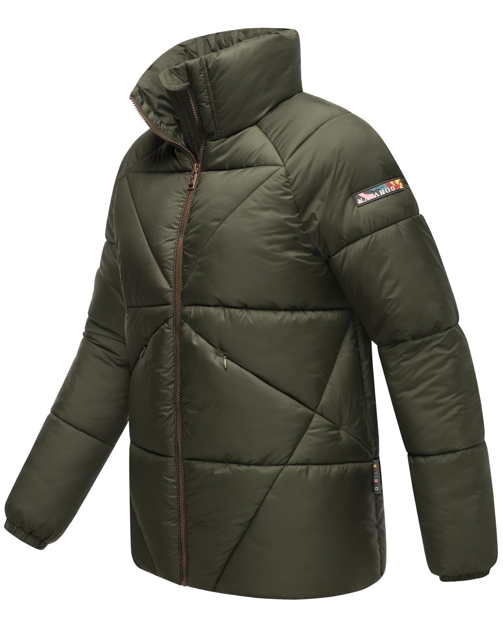 Navahoo Steppjacke »Schokolinaa 14«, ohne Kapuze, Winterjacke mit modischer Steppung & hohem Kragen