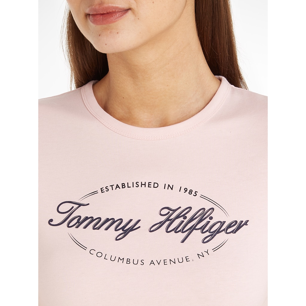 Tommy Hilfiger Rundhalsshirt »SLIM HILFIGER SCRIPT C-NK SS«