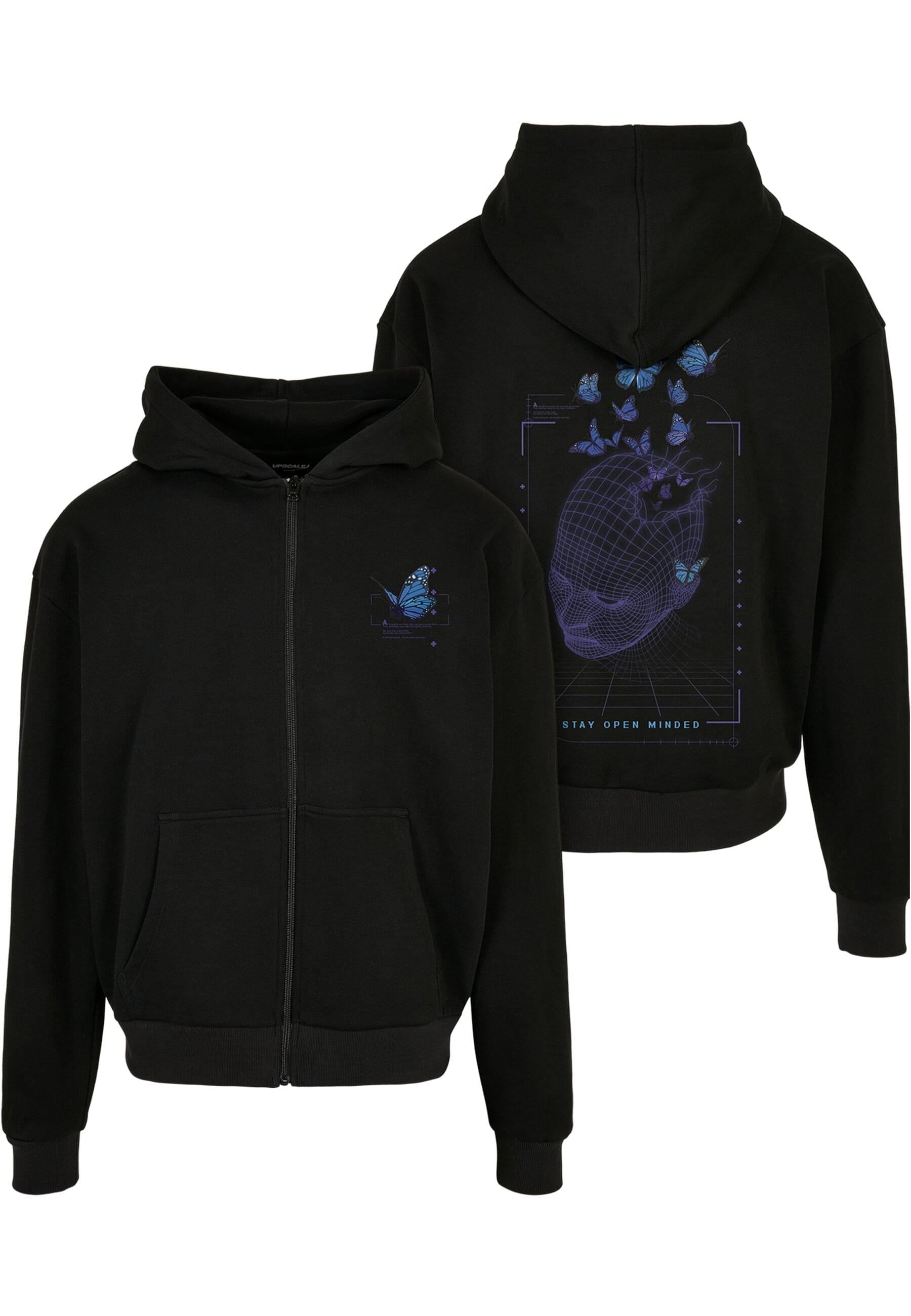 MisterTee Sweatjacke »MisterTee Herren Grid Head Butterfly Oversize Hoody«