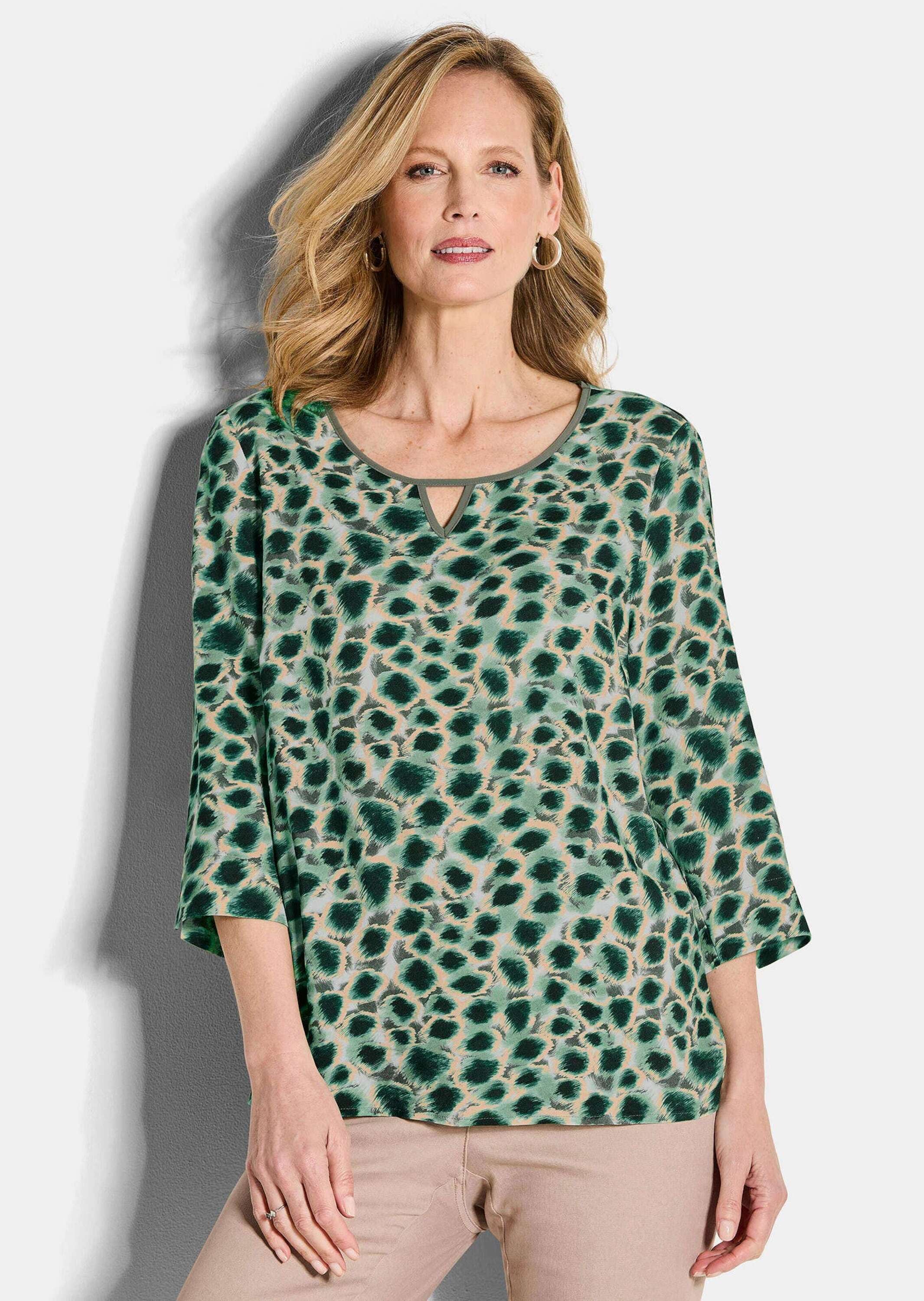 GOLDNER Schlupfbluse »Elegante Viskosebluse mit Leo-Muster«