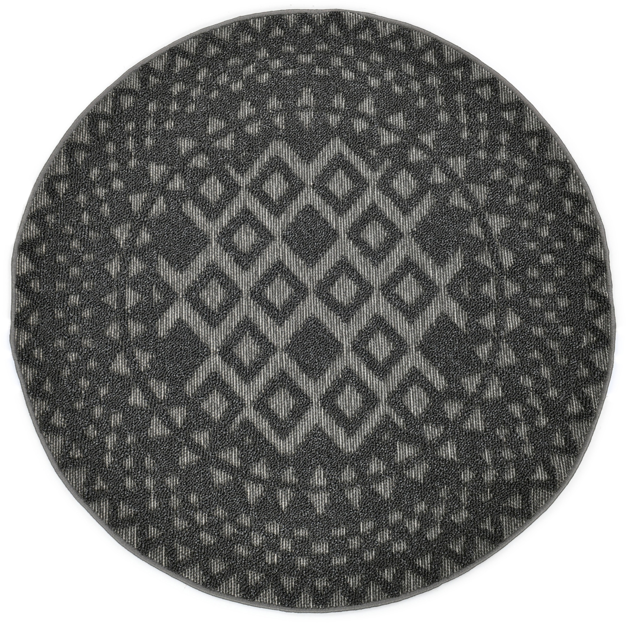 my home Teppich "Juliane Outdoor" rund 12 Höhe Hoch-Tief-Struktur, Boho, Ou günstig online kaufen