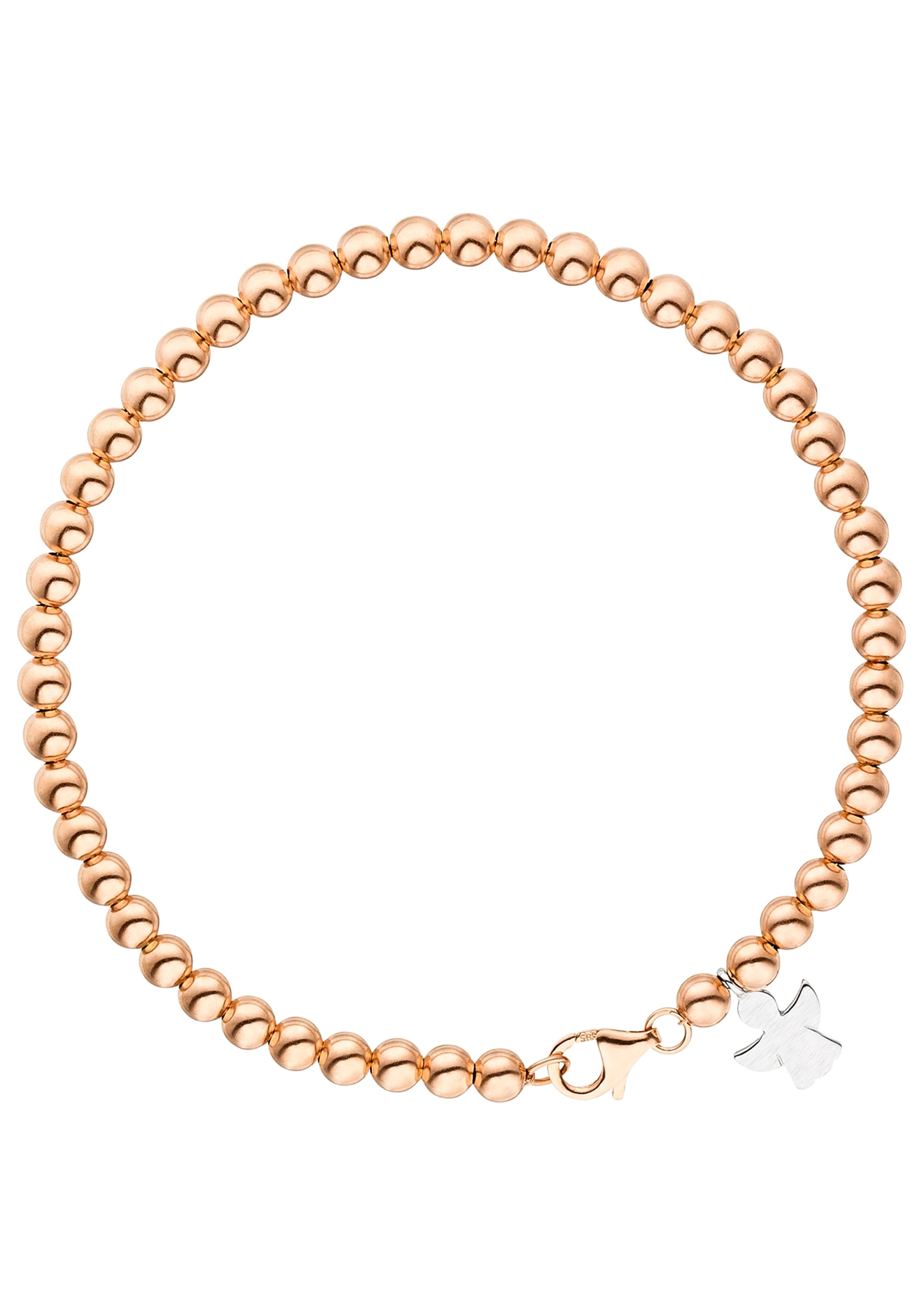 JOBO Goldarmband »Armband 4 mm mit Engel« 14 Karat 585 Gold bicolor 19 cm
