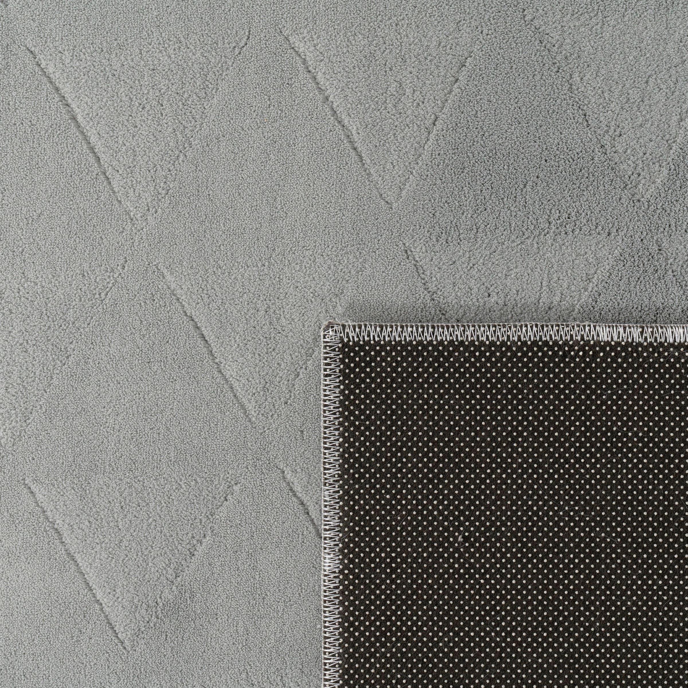 Paco Home Teppich »Haarlem 942«, rechteckig, 10 mm Höhe, Kurzflor, Uni Farben, Hoch-Tief Effekt, geometrisch, weich & kuschelig