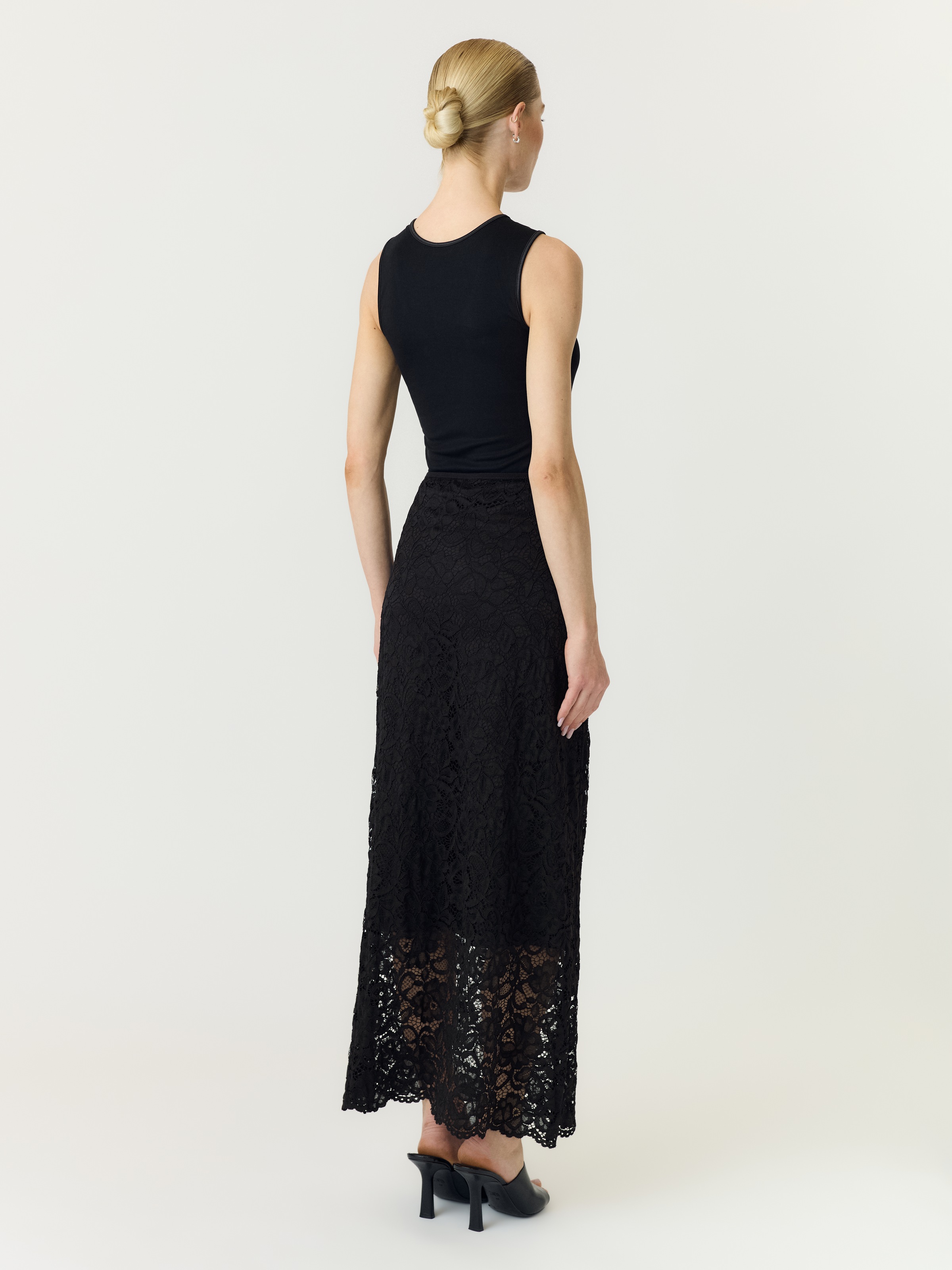 Y.A.S Maxirock »YASLACEY HW LONG LACE SKIRT S. NOOS« Materialmix, high waist