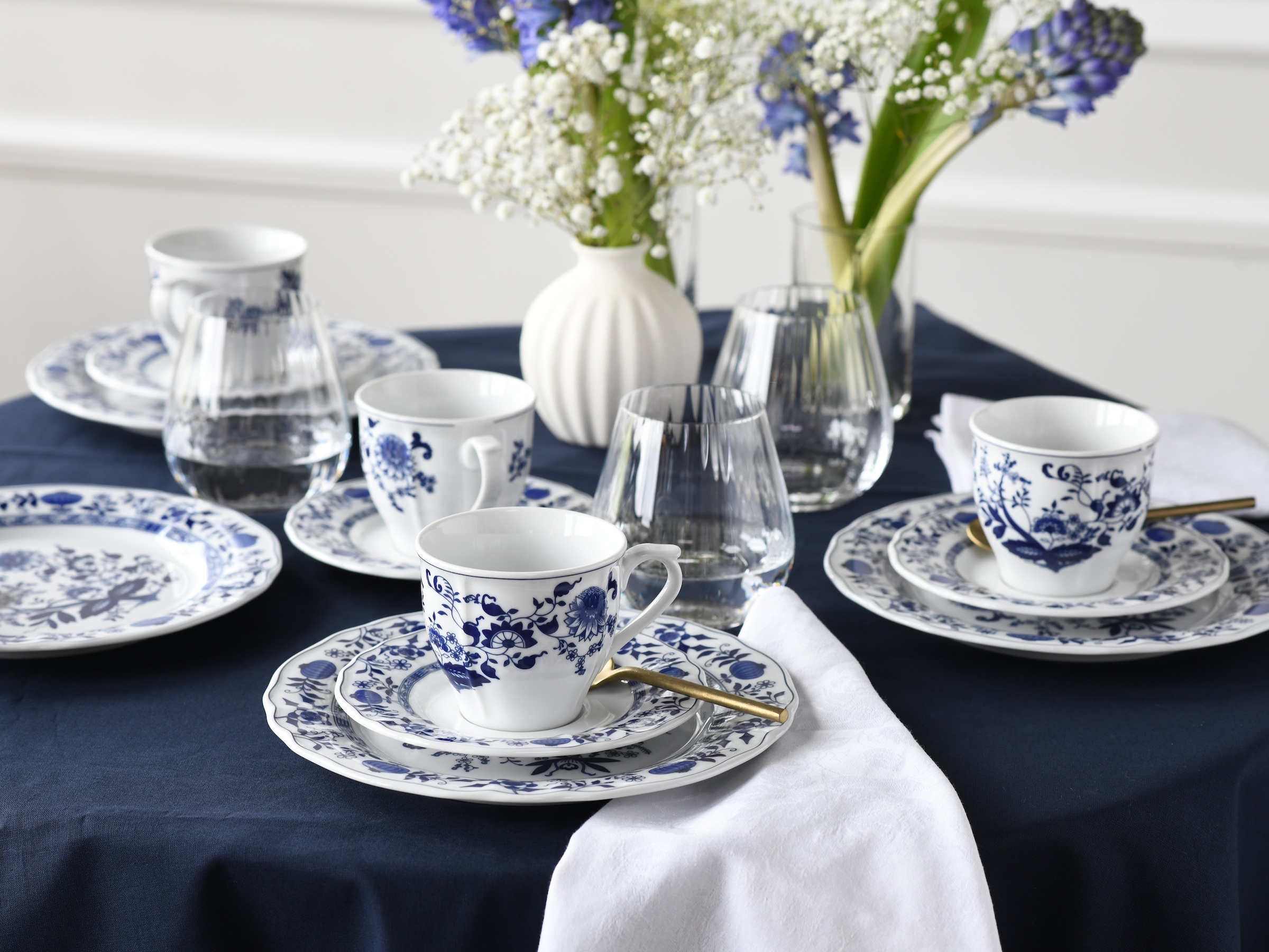 CreaTable Kaffeeservice »Flora Zwiebelmuster, Kaffee-Service 18 tlg«, (Set, 18 tlg.), Nostalgisch, Vintage