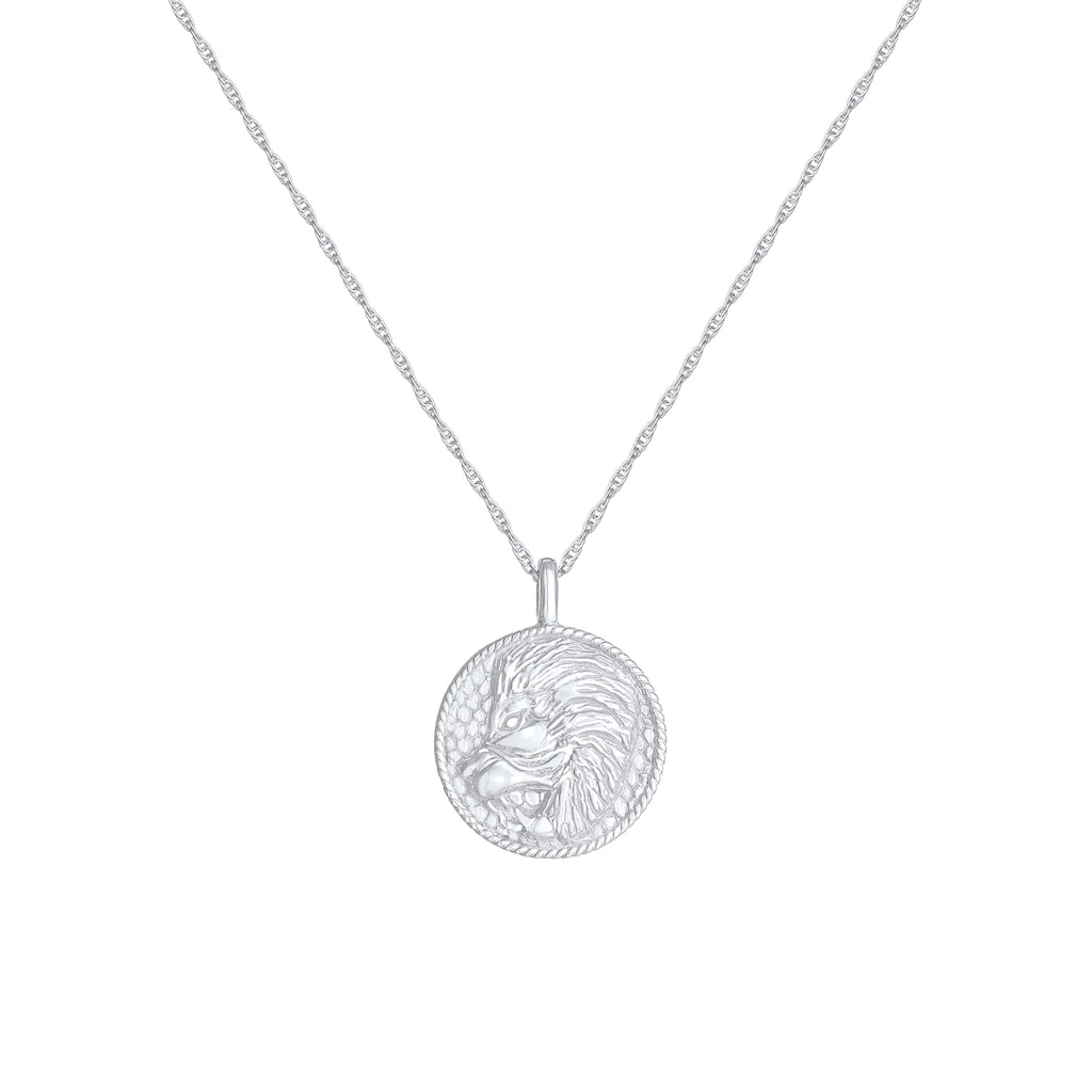 Elli Kette mit Anhänger »Sternzeichen Löwe Astro Münze Antik 925 Silber«