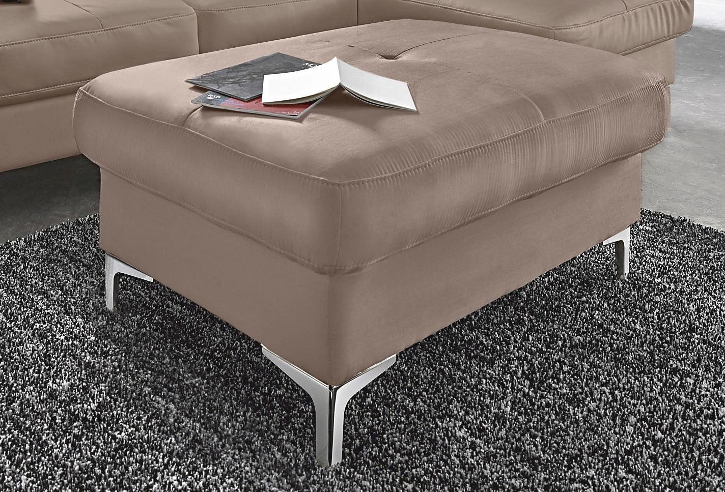 COTTA Polstergarnitur »Sammy L-Form«, (Set), Set bestehend aus: Ecksofa mit Kopfteilverstellung & Hocker
