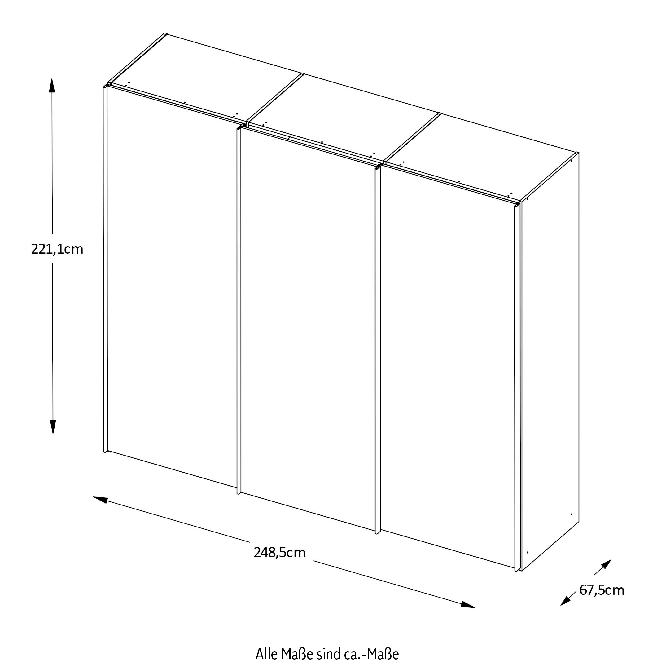 STAUD Schwebetürenschrank »Sinfonie Plus, edles Design in hochwertiger Qualität, Made in Germany«, Mit Spiegeltüre und vier verschiedenen Ausstattungsvarianten