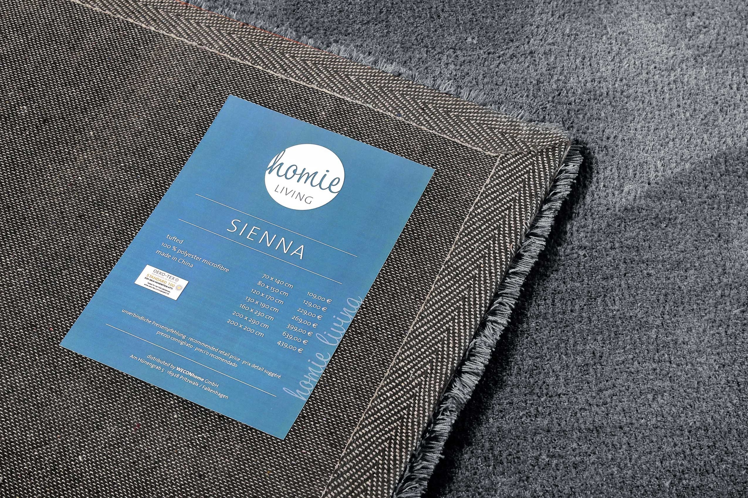 Homie Living Teppich »Sienna«, rechteckig, 20 mm Höhe, Hochflor, Microfaser, uni, weich & kuschelig, Wohnzimmer, Schlafzimmer