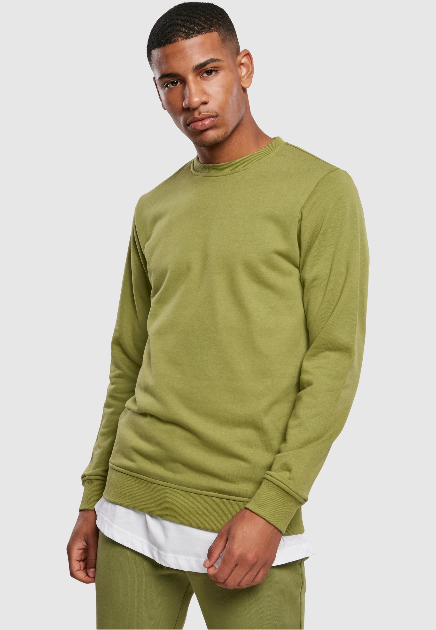 URBAN CLASSICS Rundhalspullover »Urban Classics Herren Basic Terry Crew«, (1 tlg.)