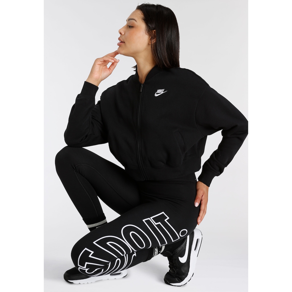 Nike Sportswear Sweatjacke »CLUB FLEECE WOMEN'S OVERSIZED CROPPED FULL-ZIP JACKET«