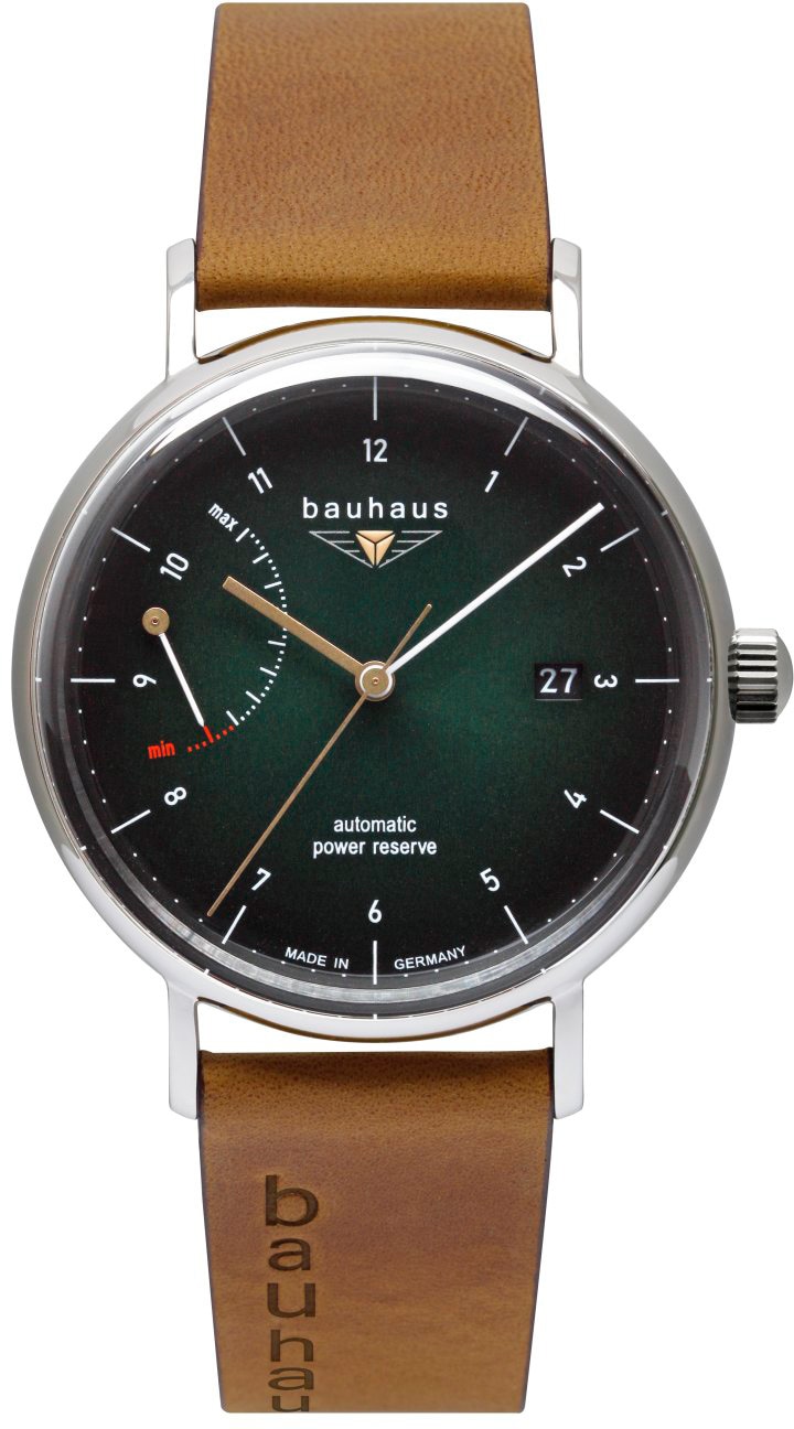 bauhaus Automatikuhr »Bauhaus Edition, Power Reserve, 2160-4«, Armbanduhr, Herrenuhr, Datum, Made in Germany