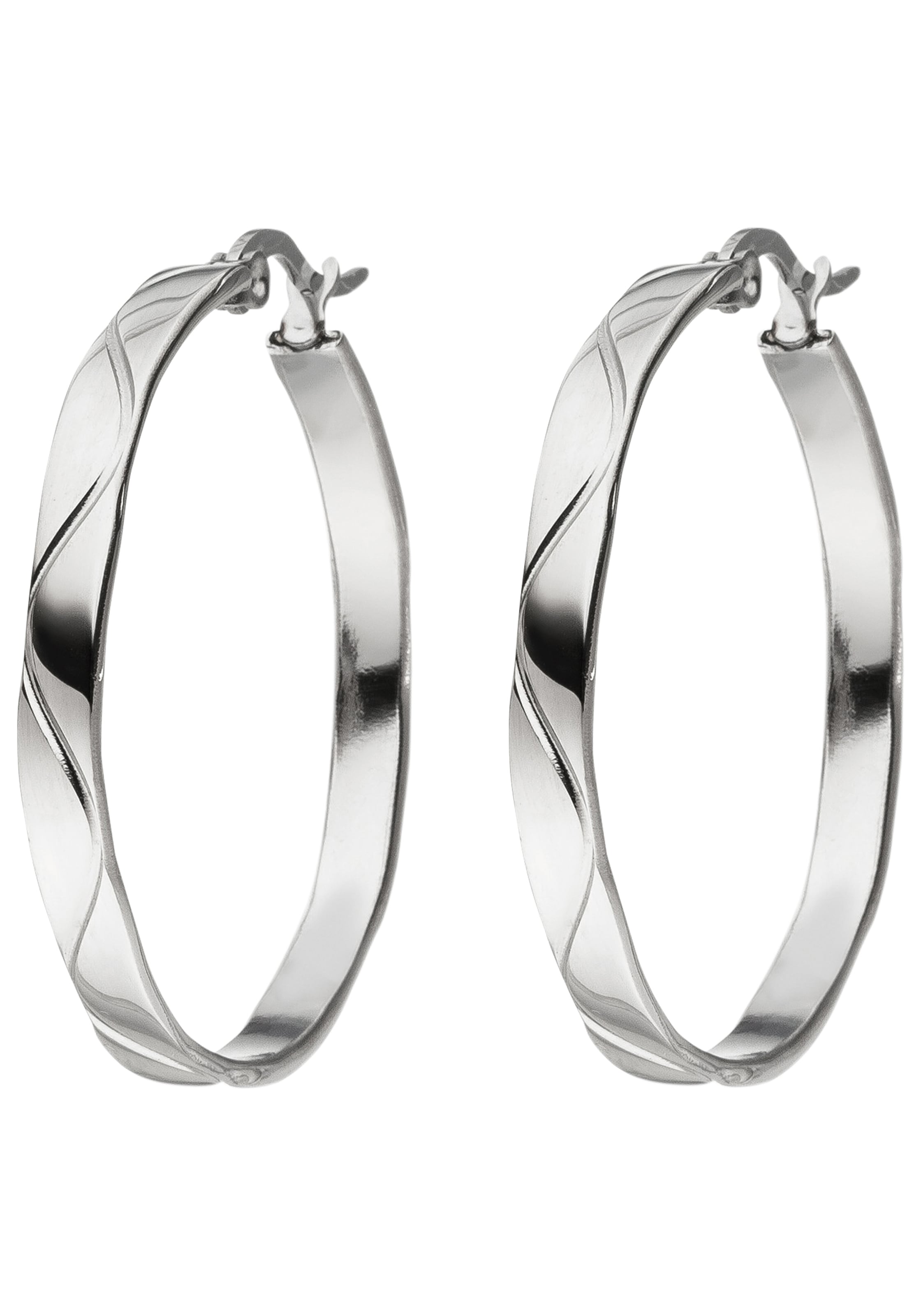 JOBO Paar Creolen aus Edelstahl 34 mm