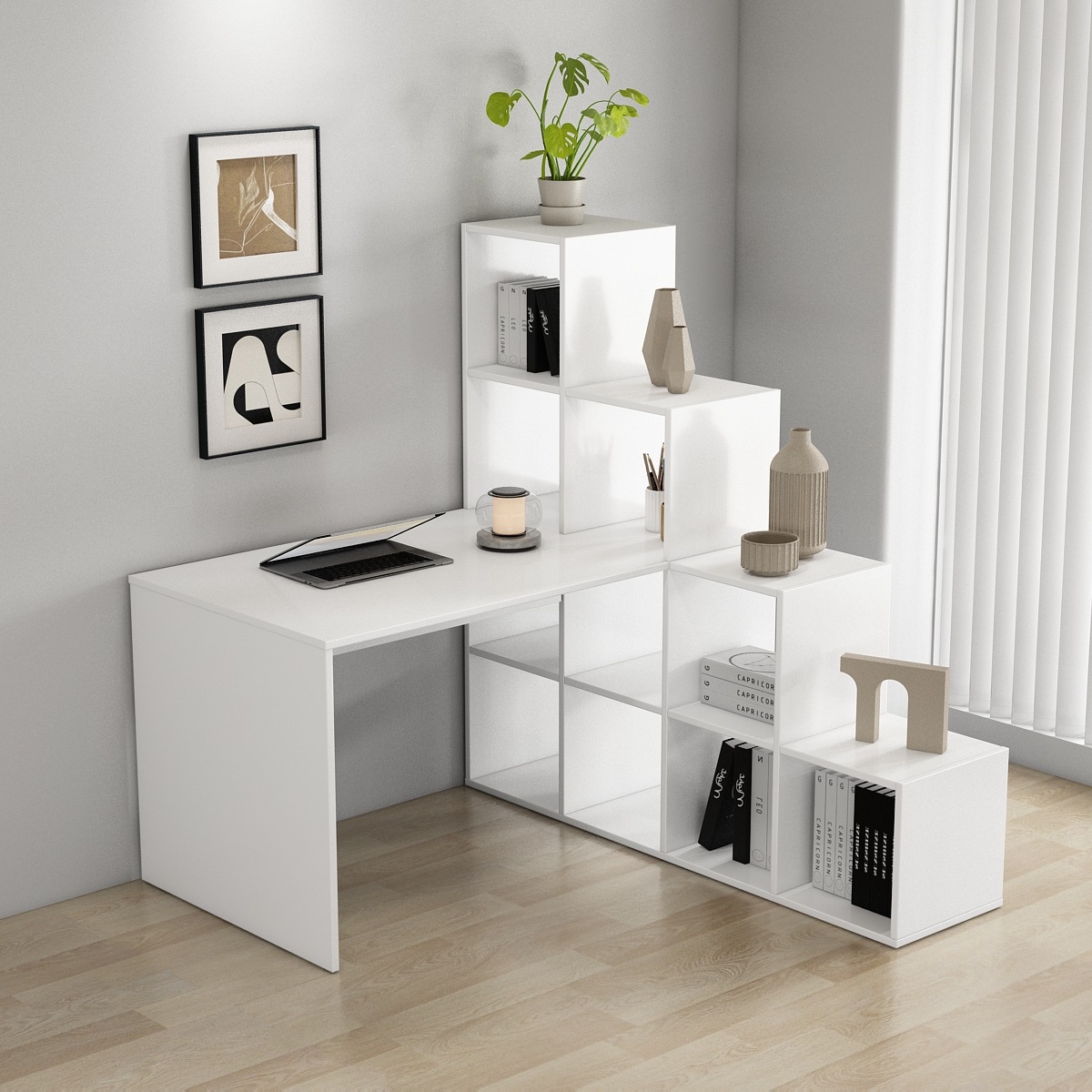 OTTO home Regal-Schreibtisch »Ciela«, flexible Aufstellmöglichkeiten, wechselseitig montierbar, viel Staur.