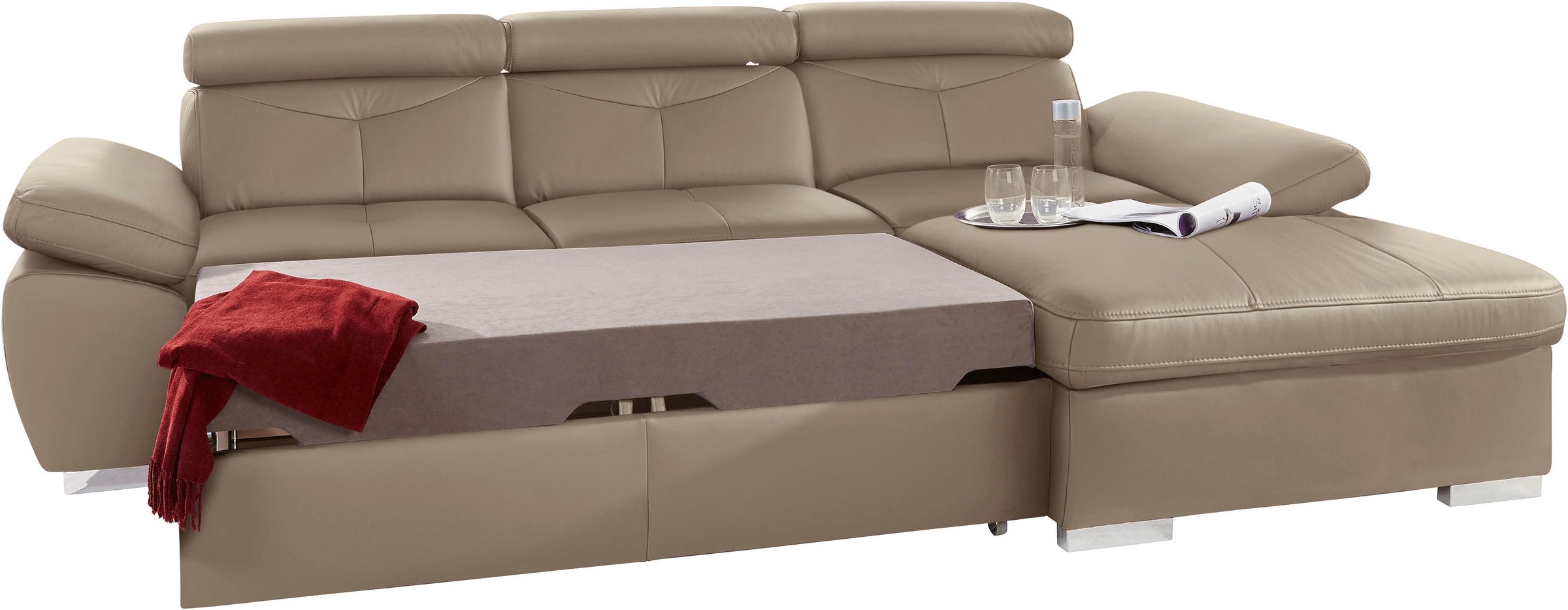 exxpo - sofa fashion Ecksofa "Spring, super bequem, mit Armteil- und Kopfte günstig online kaufen