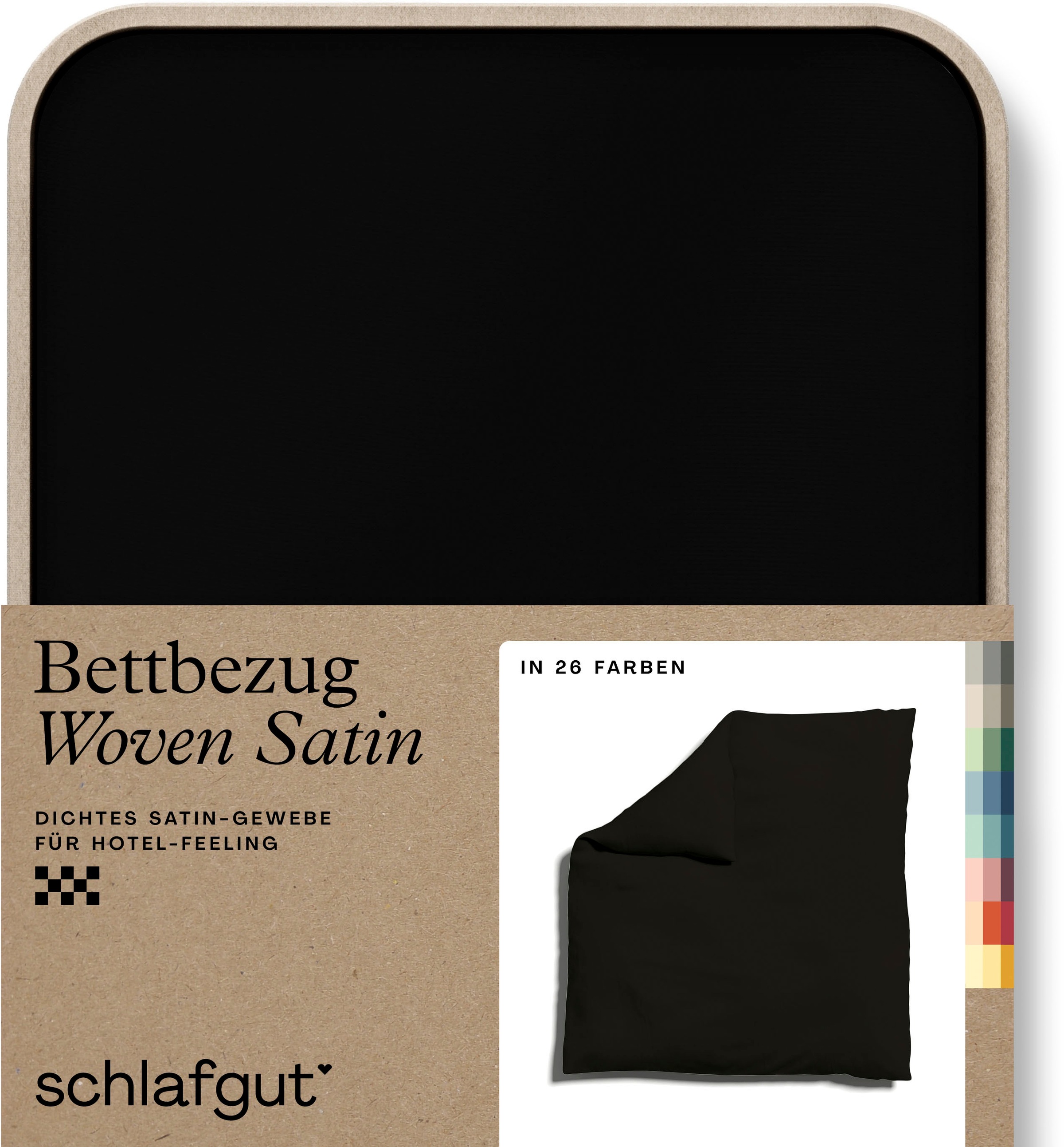 Schlafgut Bettbezug "Premium Woven Satin, 100% Baumwolle, Fadendichte 300TC" besonders dicht gewebt, Mix & Match: passender Kissenbezug erhältlich