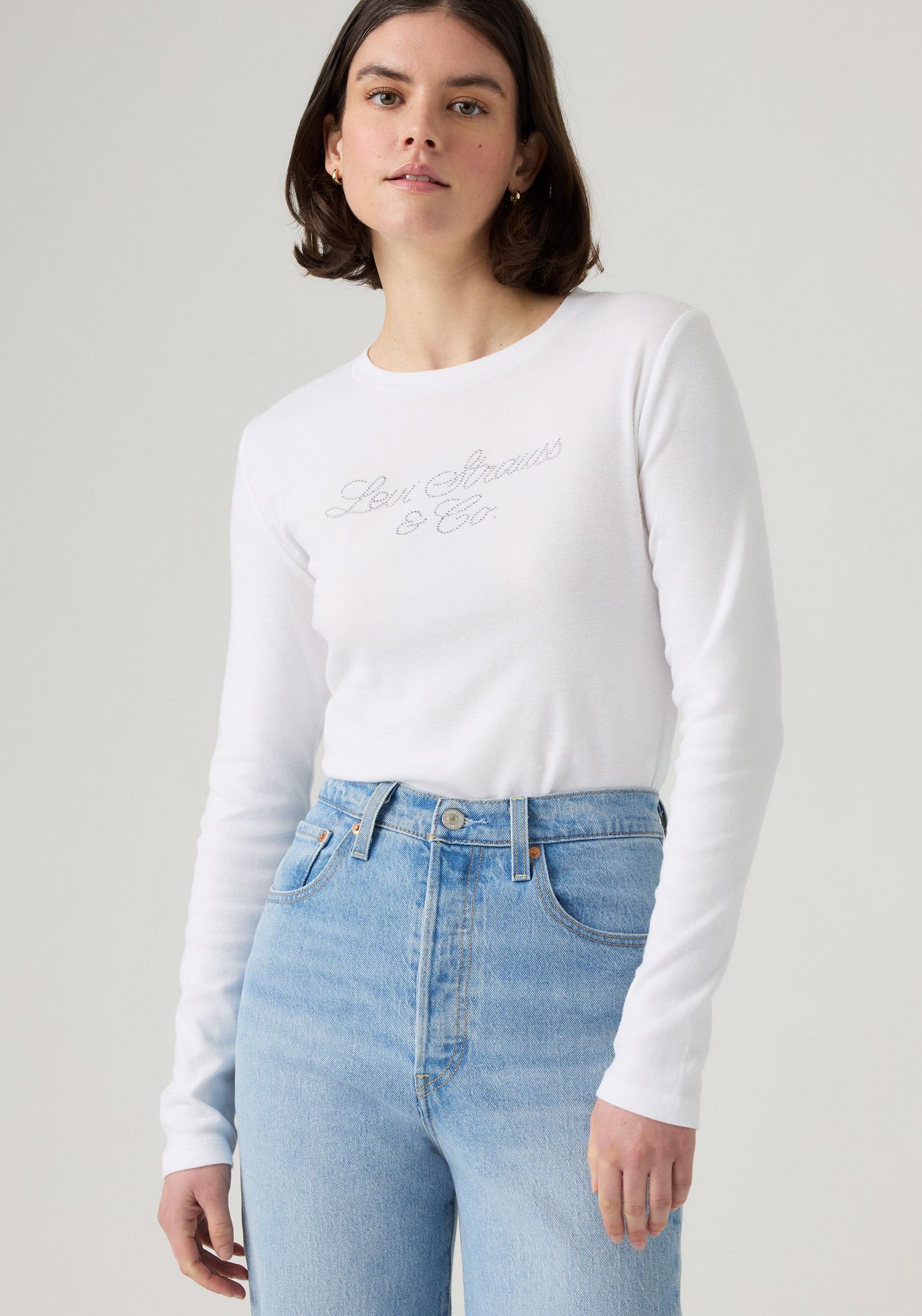 Levis Langarmshirt "GR ESSENTIAL LS T", mit Glitzersteinen günstig online kaufen
