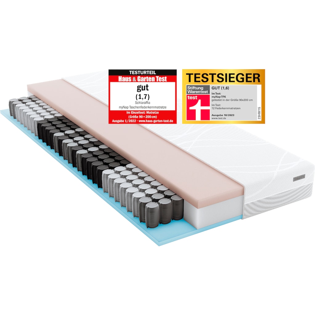 Schlaraffia Taschenfederkernmatratze »Matratze myNap TFK, Matratze in 90x200 cm und weiteren Größen«, 19 cm hoch, 420 Federn, (1 St.)