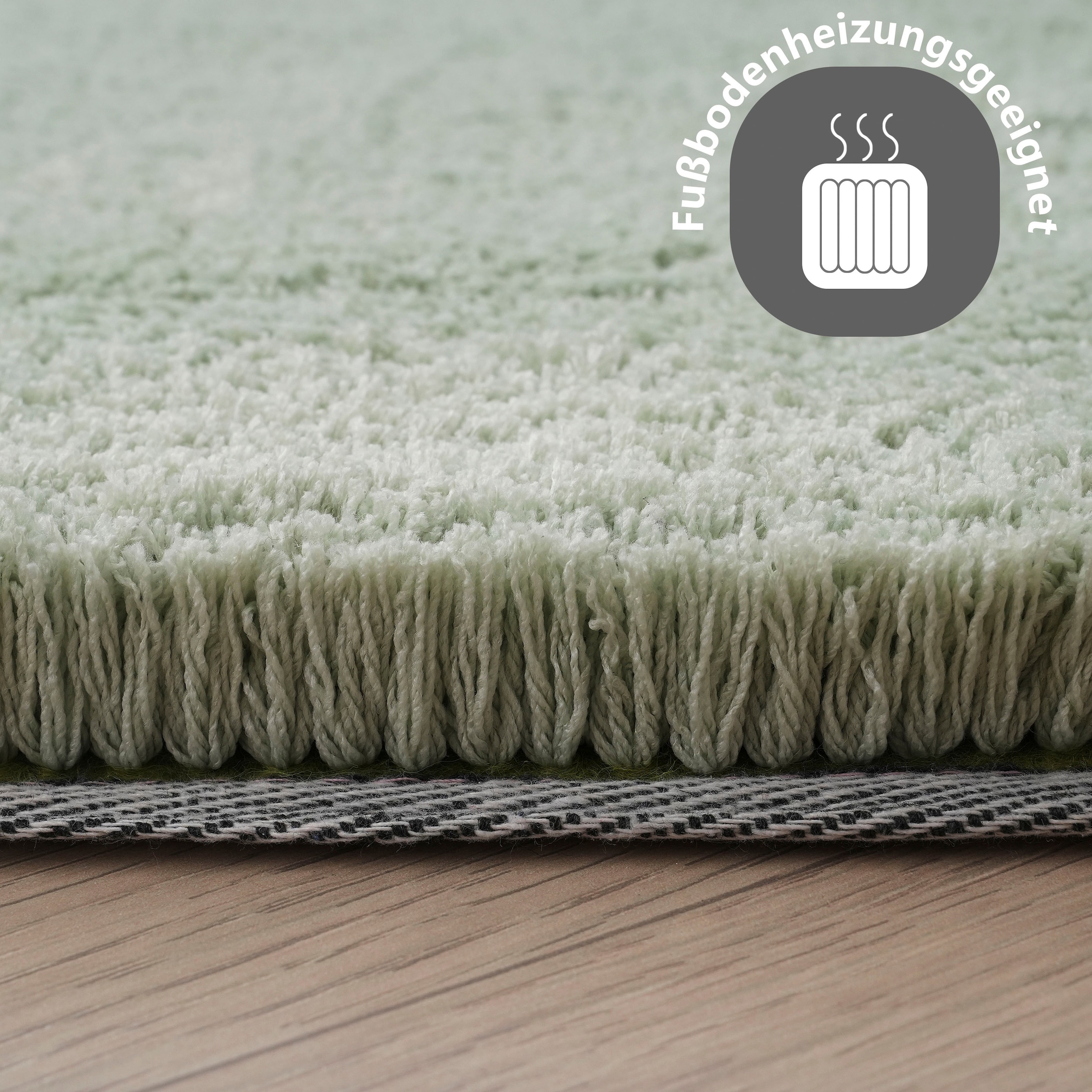 my home Hochflor-Teppich »Microfaser Teppich Magong, besonders weich, sehr feiner Flor«, rechteckig, 25 mm Höhe, uni, Wohnzimmer, Schlafzimmer, Kinderzimmer, auch rund und als Läufer