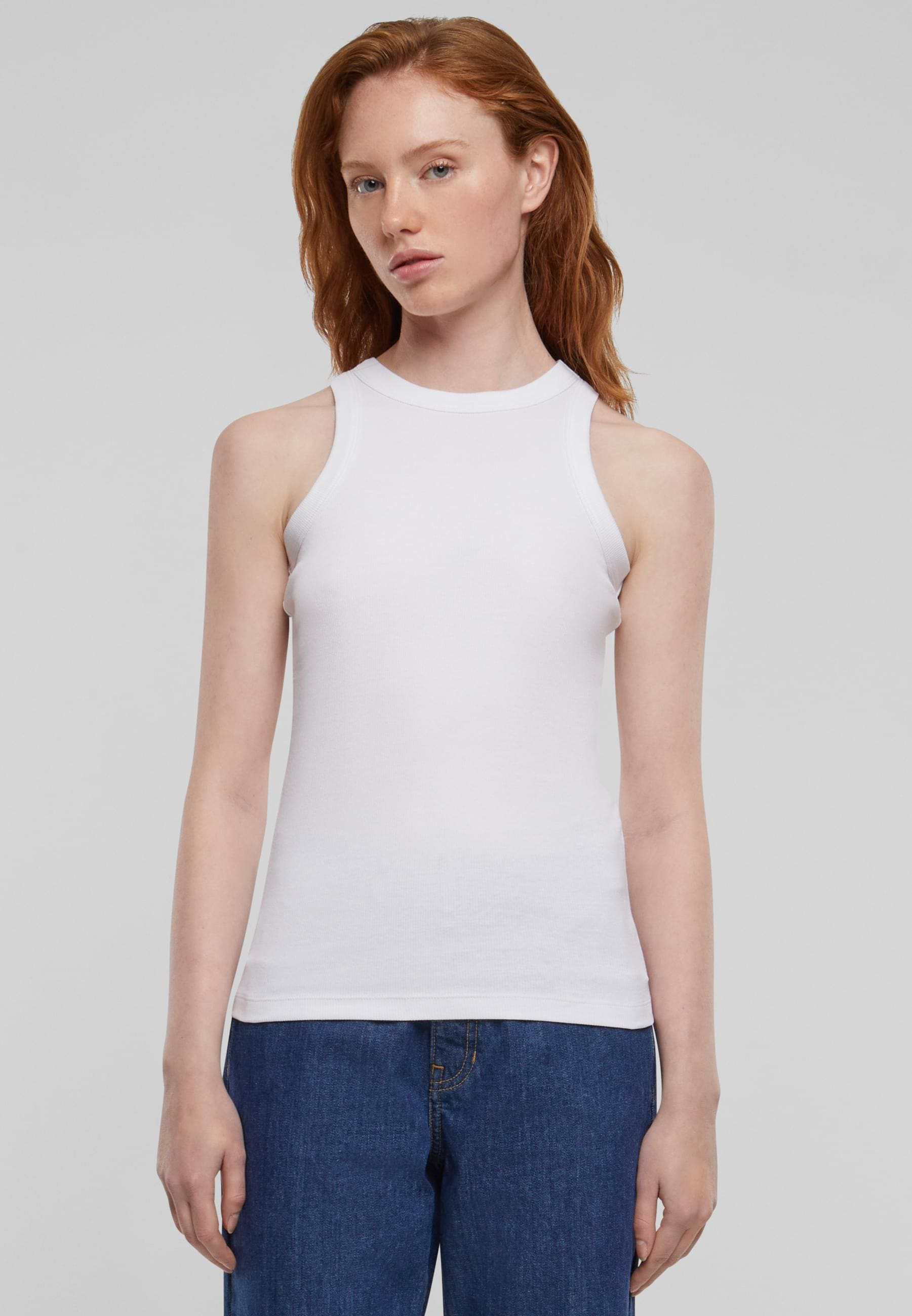 URBAN CLASSICS Muskelshirt »Urban Classics Damen Ladies Racer Back Rib Top«, (1 tlg.)
