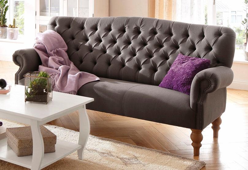 Home affaire Chesterfield-Sofa "Lord", mit echter Chesterfield-Knopfheftung günstig online kaufen