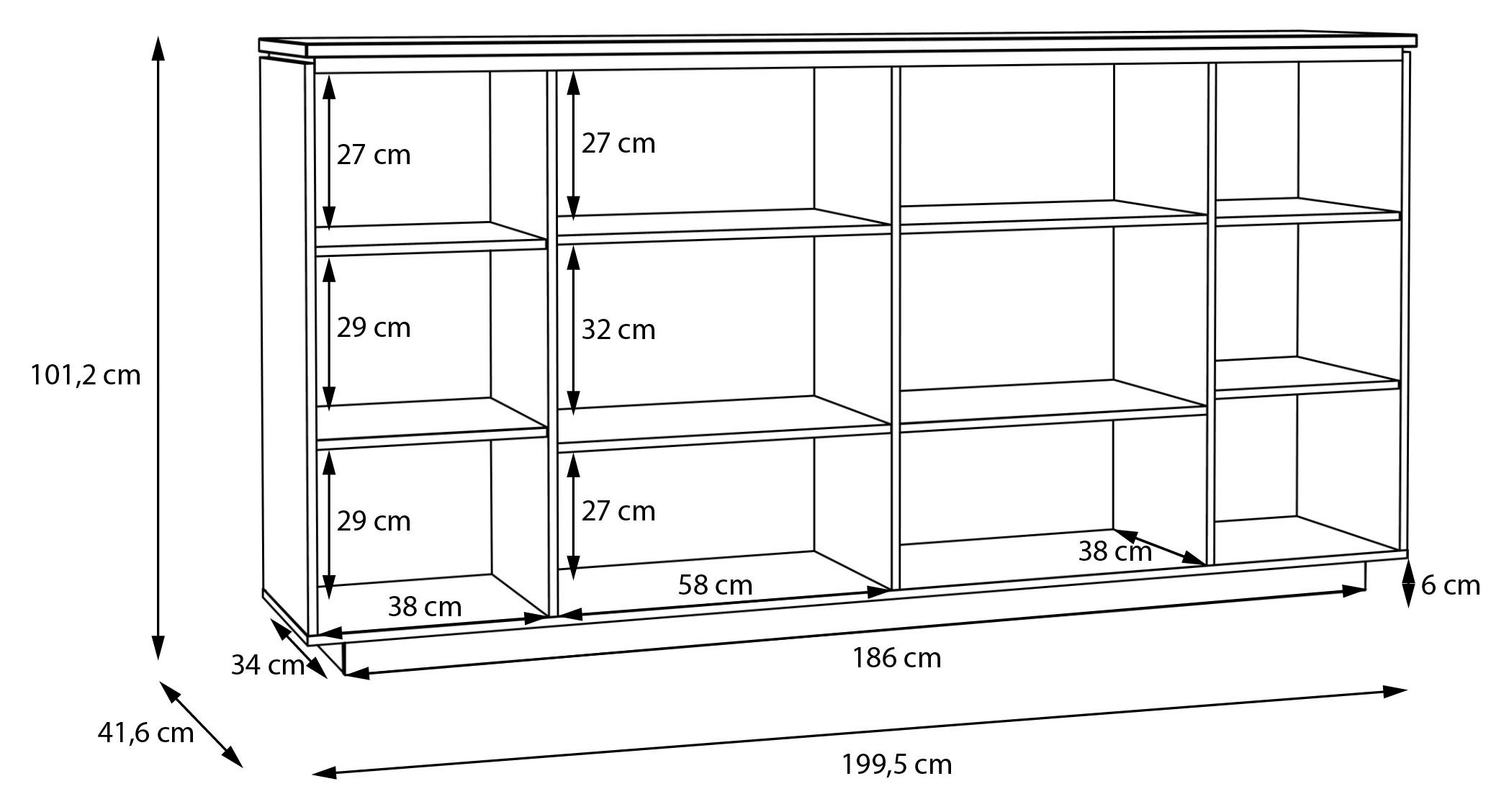 FORTE Highboard »Louoto«, Sideboard, Metallgriffe, Stauraum, Soft Close, Höhe 101,2cm