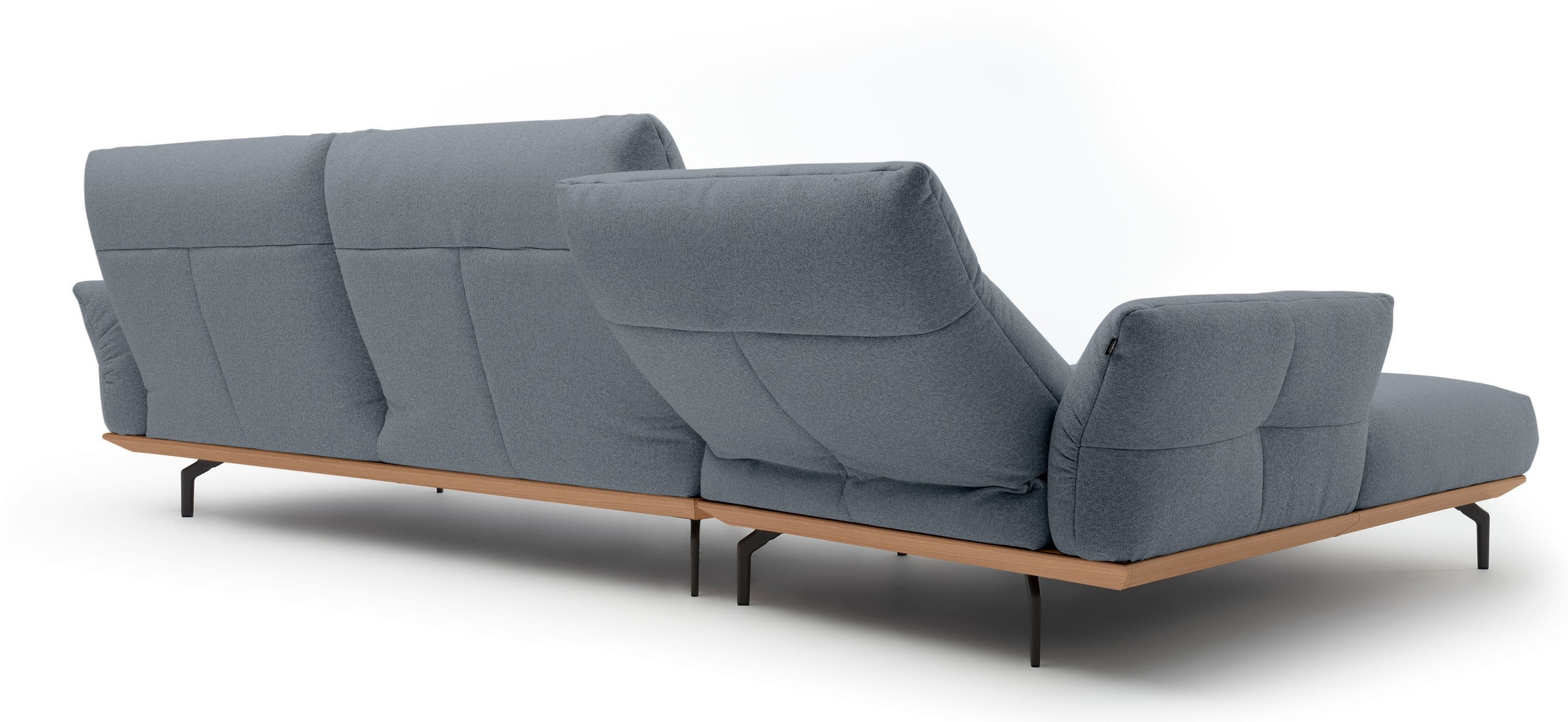 Creation BY ROLF BENZ Ecksofa »CR.460«, Sockel in Eiche, Winkelfüße in Umbragrau, Breite 338 cm