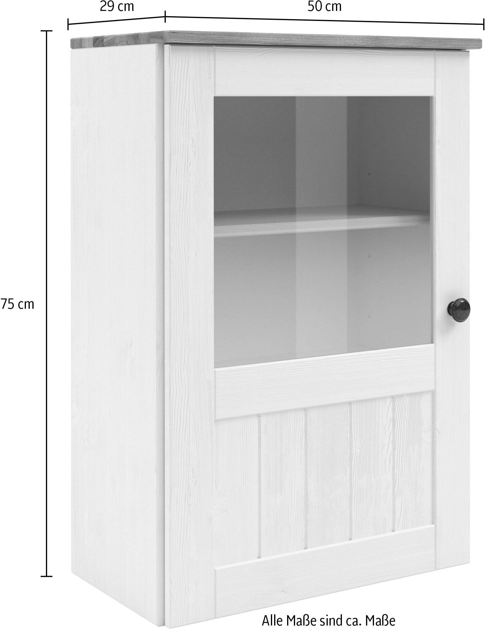 Home affaire Hängeschrank »Alby2«, Mit Metallgriffen und Glastüren, Breite 50 cm