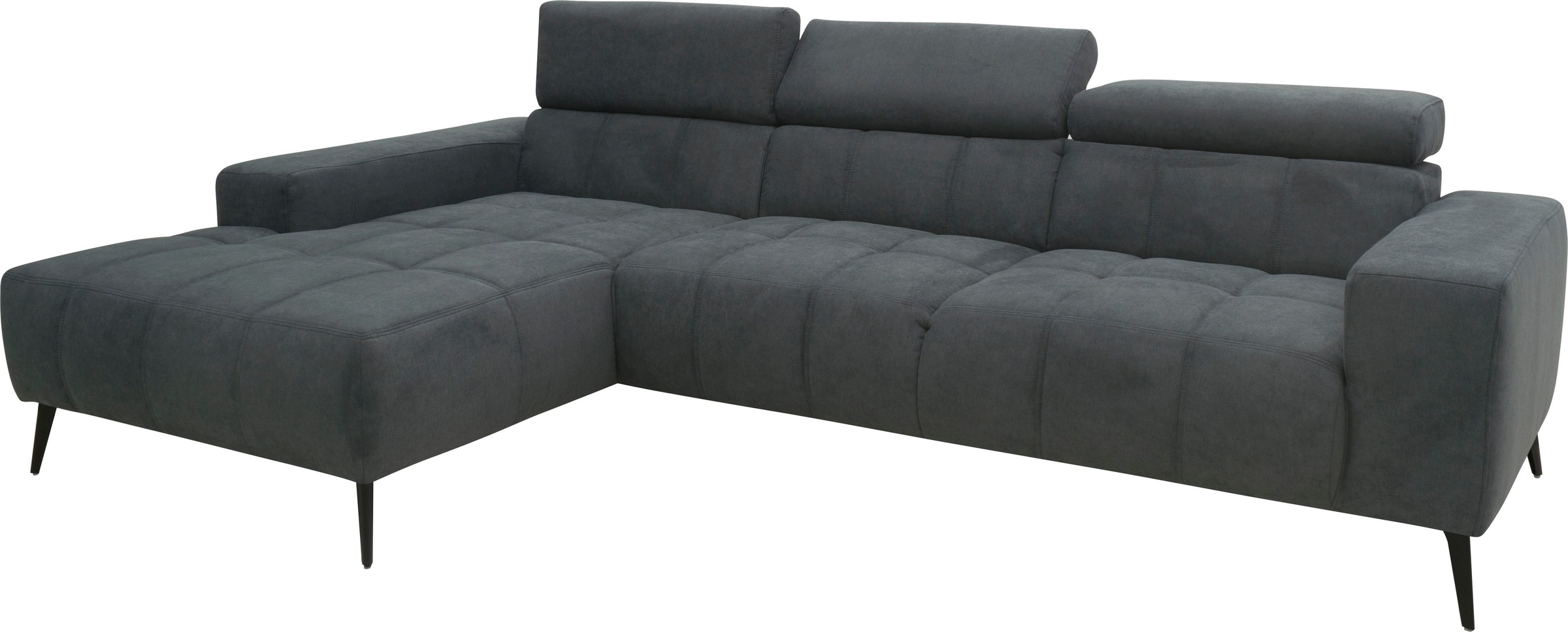 DOMO collection Ecksofa »Trento L-Form, mit Kufenfuß oder Einzelfuß«, wahlweise mit Kopfteilverstellung, Recamiere links/rechts bestellbar