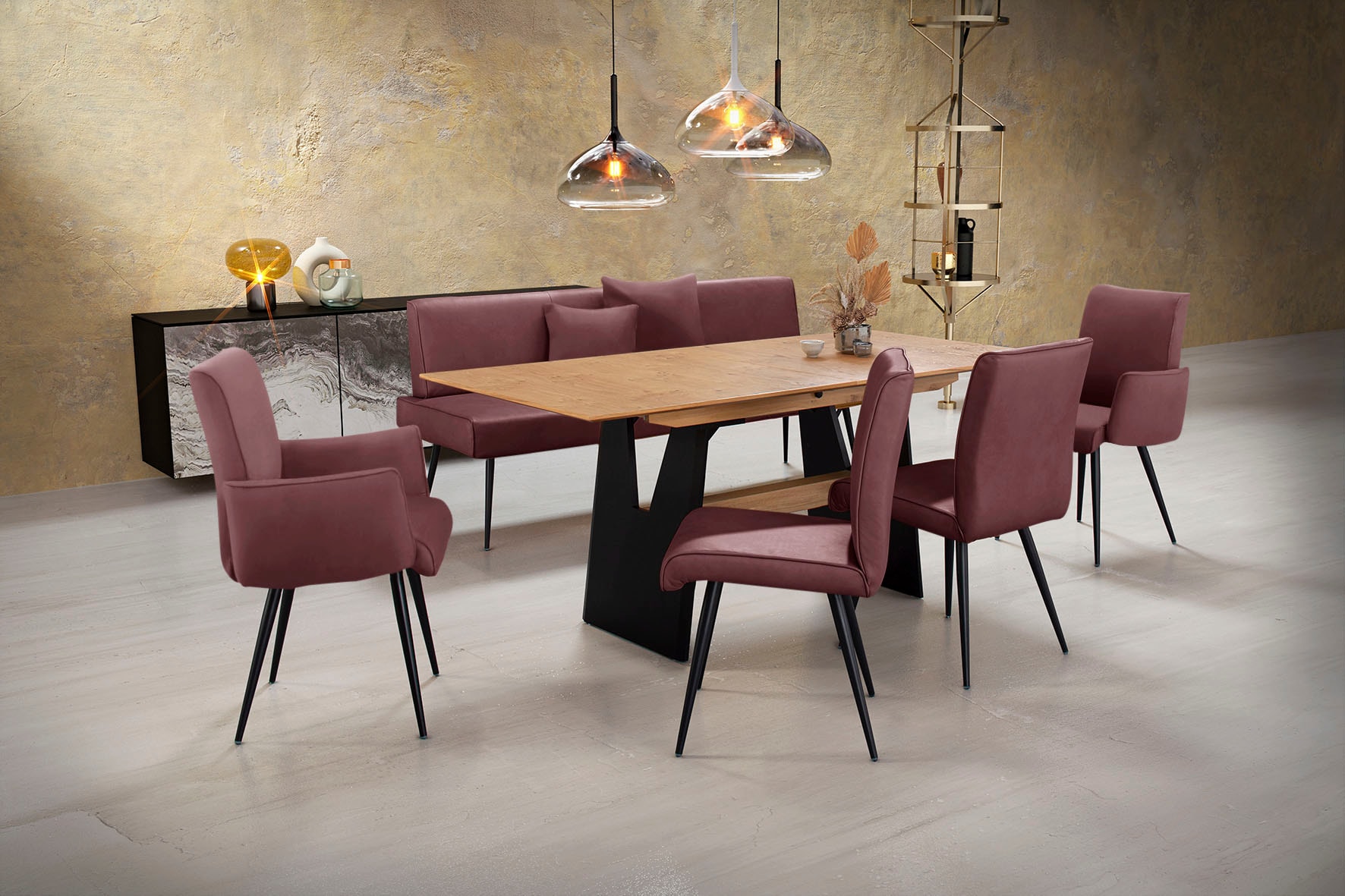 K+W Komfort & Wohnen Essgruppe "Giacomo I" 6 Stk. tlg. 2 Stühle und 2 Armle günstig online kaufen