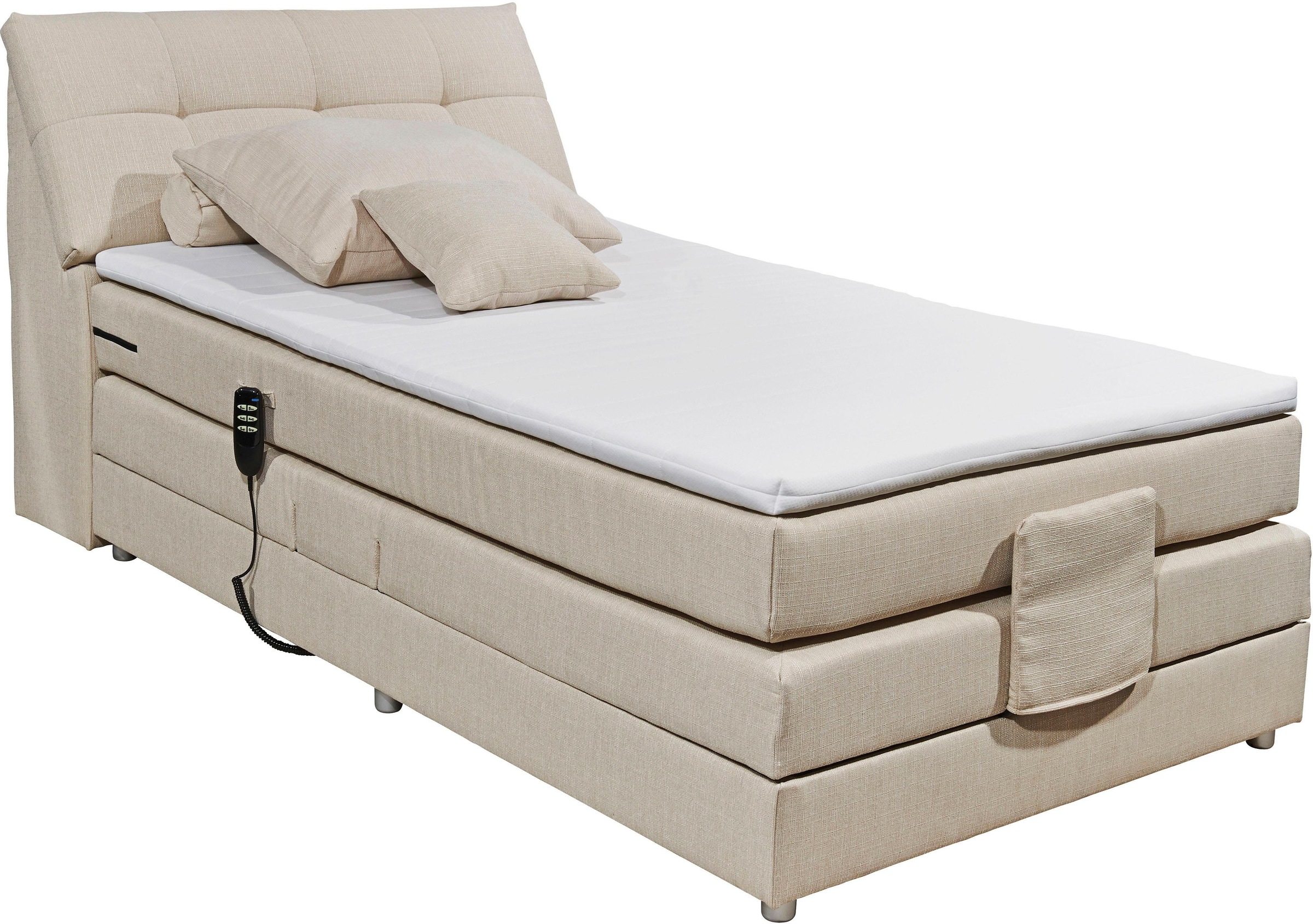 Thumbnail - ED EXCITING DESIGN Boxspringbett "Carpino wahlweise in den Breiten 120cm oder 180cm erhältlich" inkl. Motor, Stauraum im...