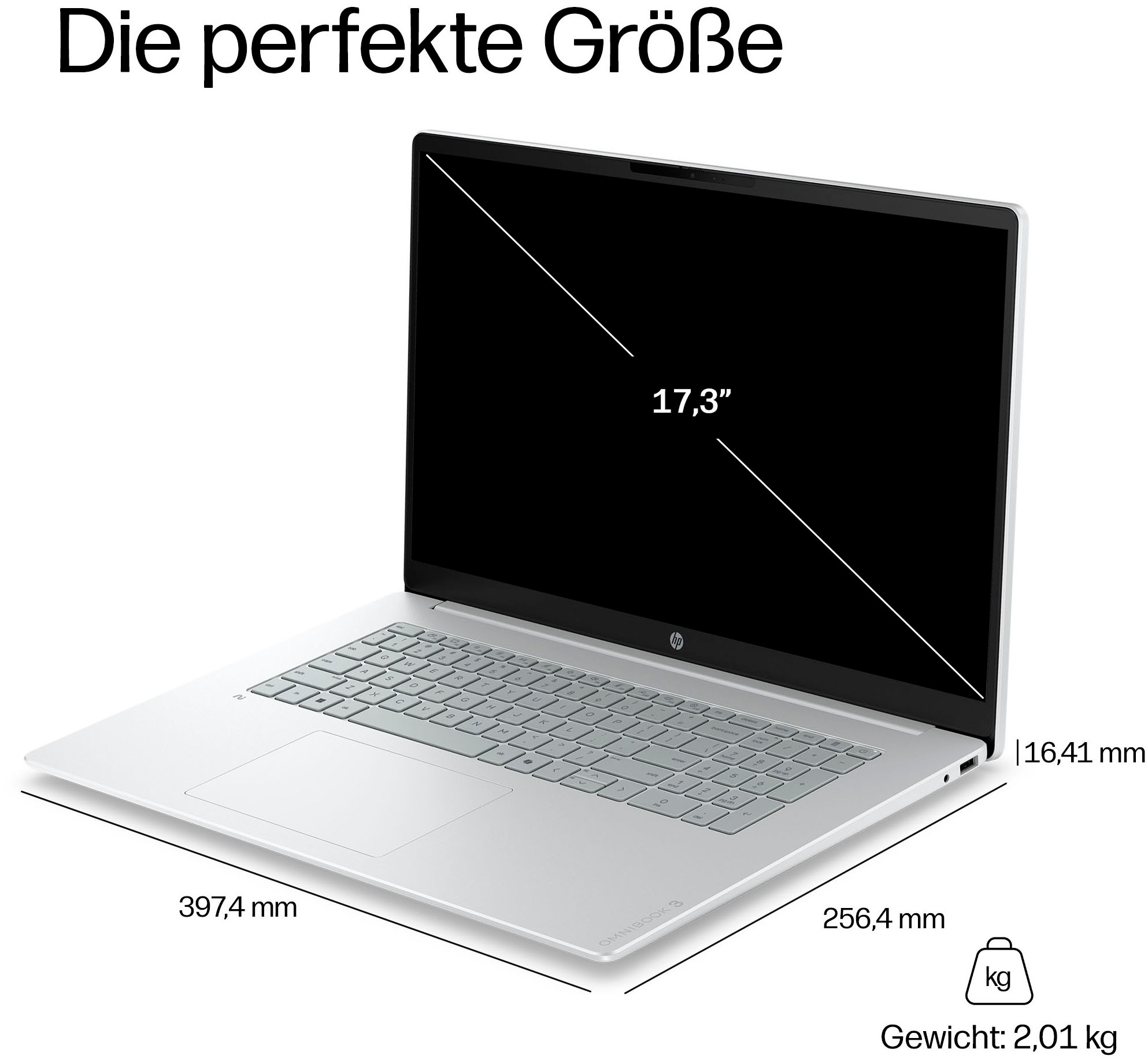 HP Notebook »OmniBook 3 17-dp0256ngx« 43,9 cm / 17,3 ″ AMD Ryzen 5 Radeon™ 610M 512 GB SSD