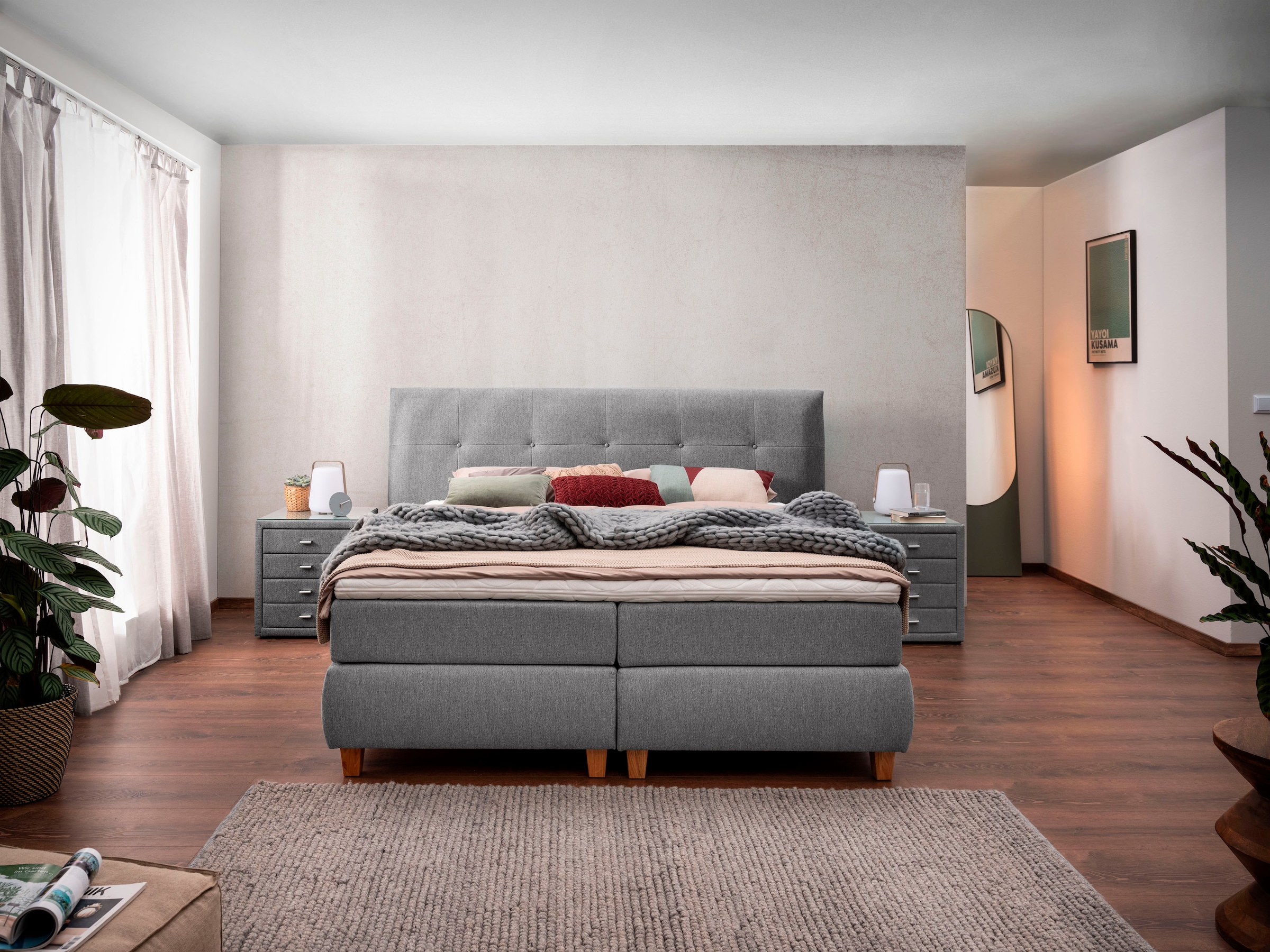 ADA trendline Boxspringbett »Luella«, ADA trendline Boxspringbett, inkl. Matratze und Viscoschaum-Topper