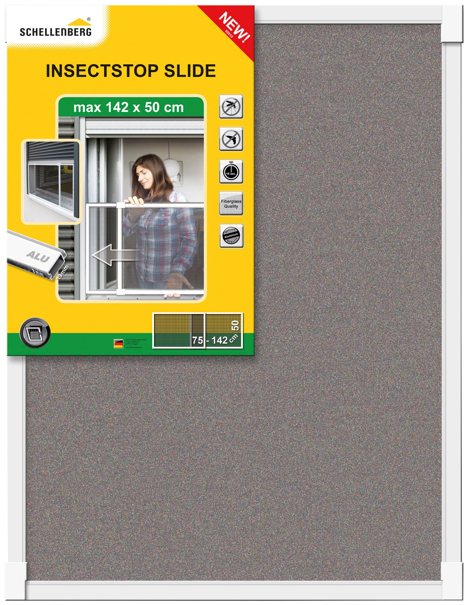 SCHELLENBERG Insektenschutz-Fensterrahmen "Fliegengitter Schiebefenster für Fenster", Insektenschutz ausziehbar bis max.