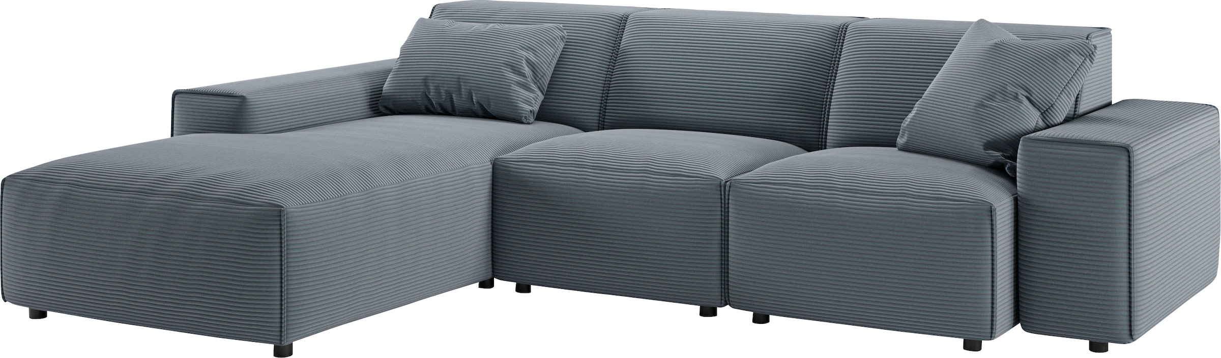 andas Ecksofa »Glimminge L-Form auch in Breitcord, Feincord + Easy care-Bezug,«, Breite 264, Zierkissen
