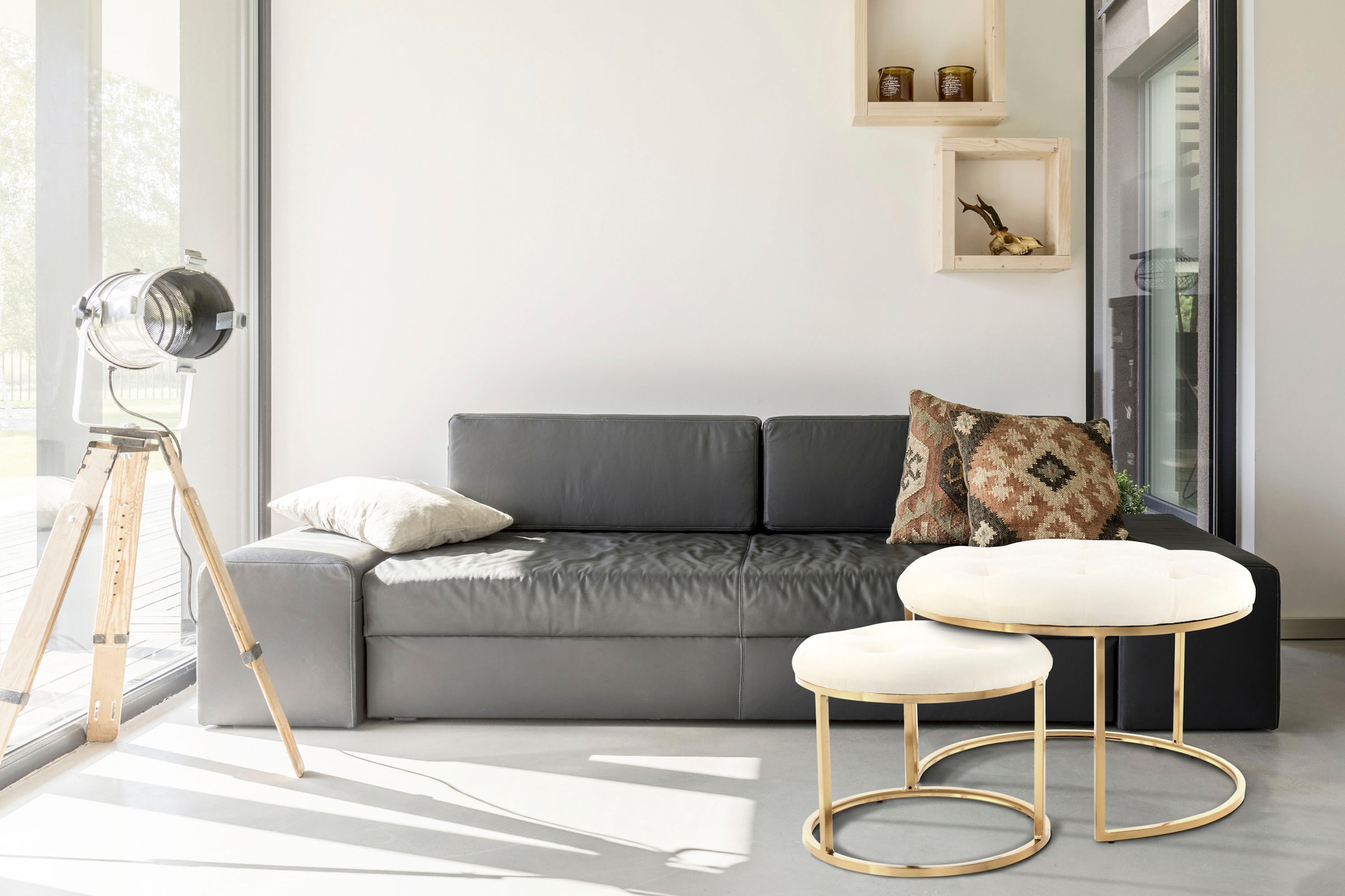 Kayoom Sitzhocker "Hocker Myla 2er-Set, praktisch ineinander schiebbar" Set günstig online kaufen