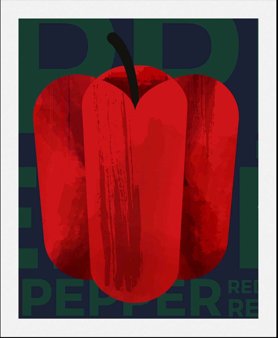 queence Bild »Paprika Art«, Obst-Obst Bilder-Schriftzug-Kunst-Abstrakt-Essen-Lebensmittel, (1 St.), gerahmt