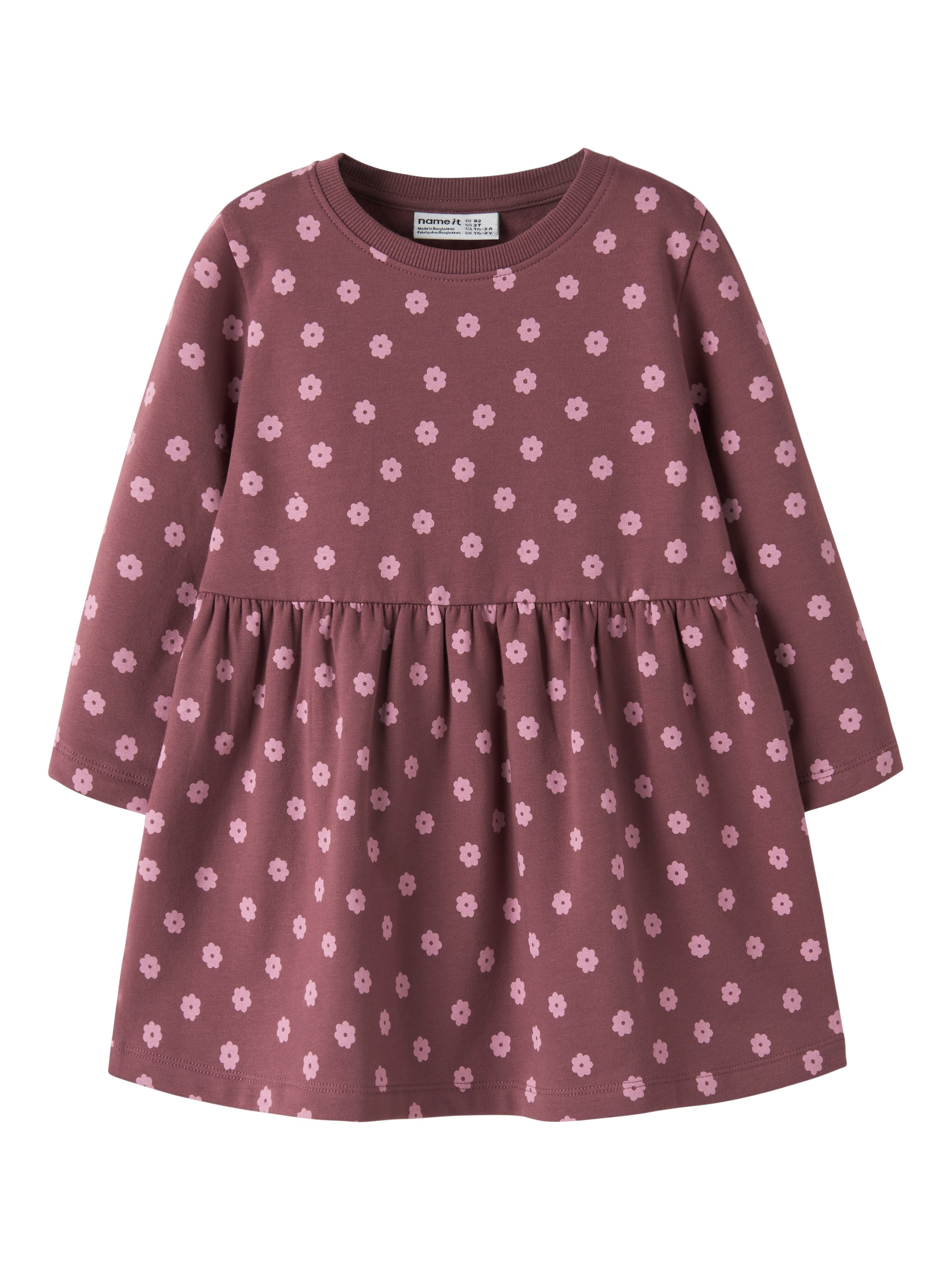 Name It Sweatkleid "NMFDAVINA LS SWEAT BRU DRESS NOOS" im tollen Alloverprint