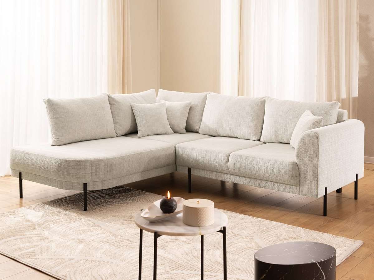 Home affaire Ecksofa "NELLIA L-Form mit Ottomane rechts oder links bestellbar, Breite 231 cm" enthält 5 Rückenkissen, angenehmen Sitzkomfort, belastbar bis 480kg